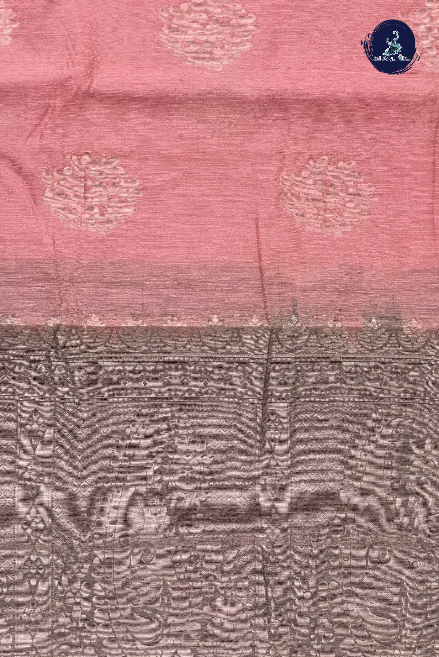 Light Pink Kora Sico Silk Cotton With Zari Buttas Pattern
