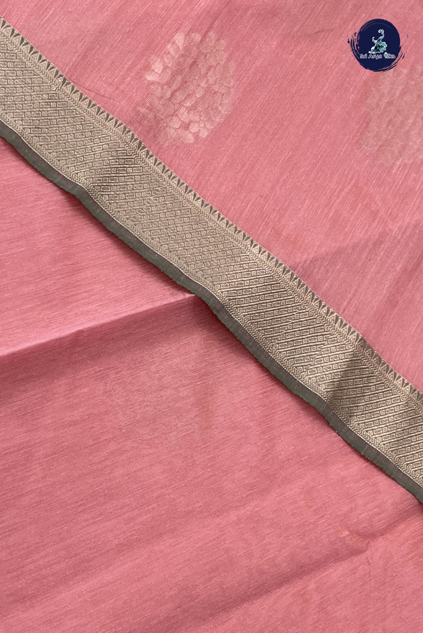 Light Pink Kora Sico Silk Cotton With Zari Buttas Pattern