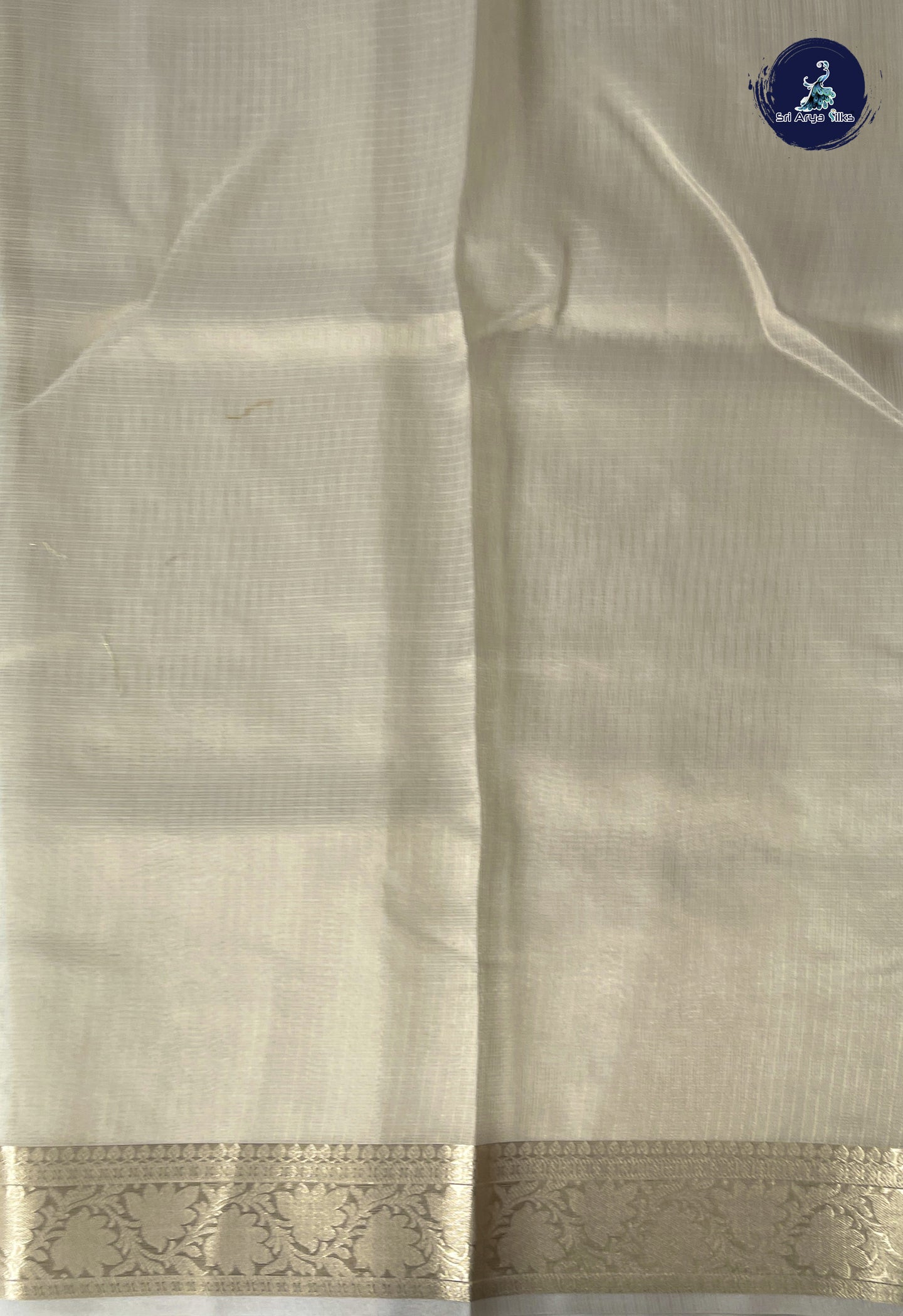 Ivory Tissue Banarasi Saree With Embroidery Pattern