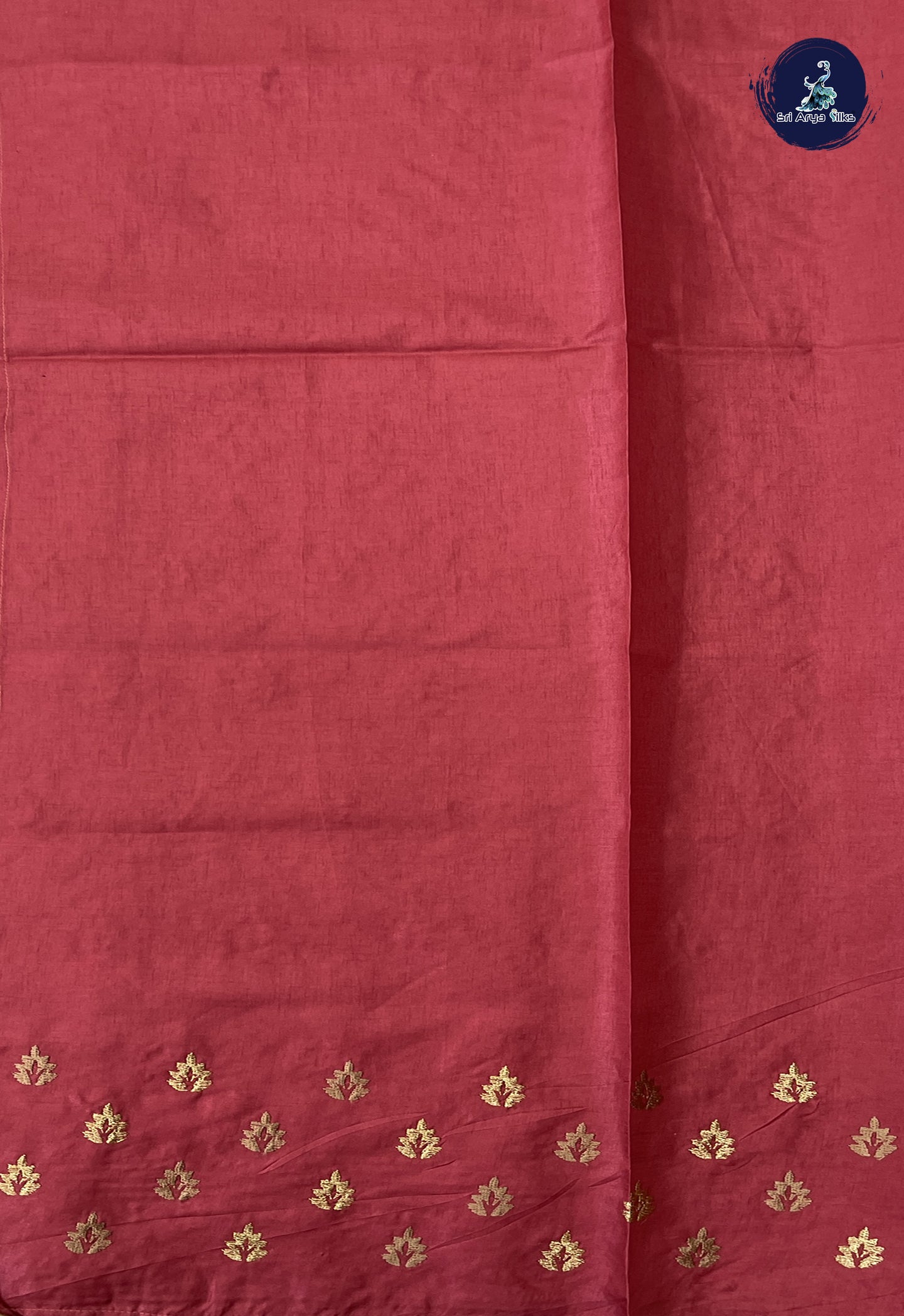 Reddish Pink Tussar Saree With Buttas Pattern