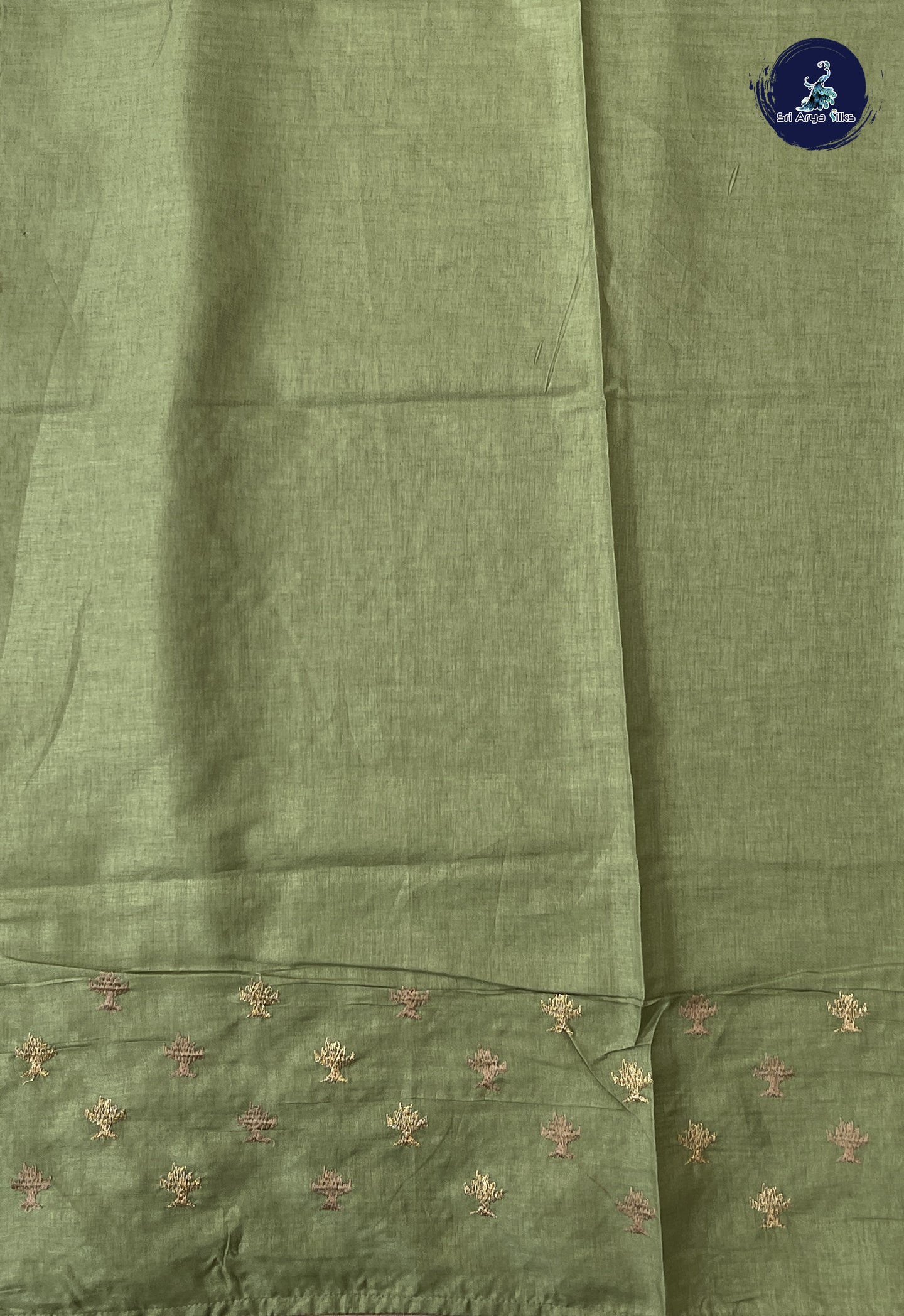 Pista Green Tussar Saree With Buttas Pattern