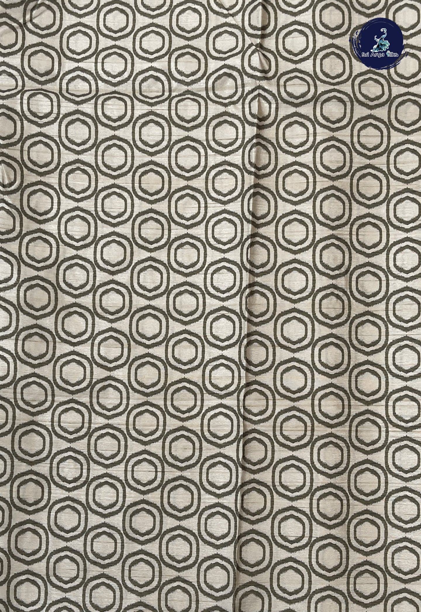 Beige Tussar Saree With Embroidery Pattern