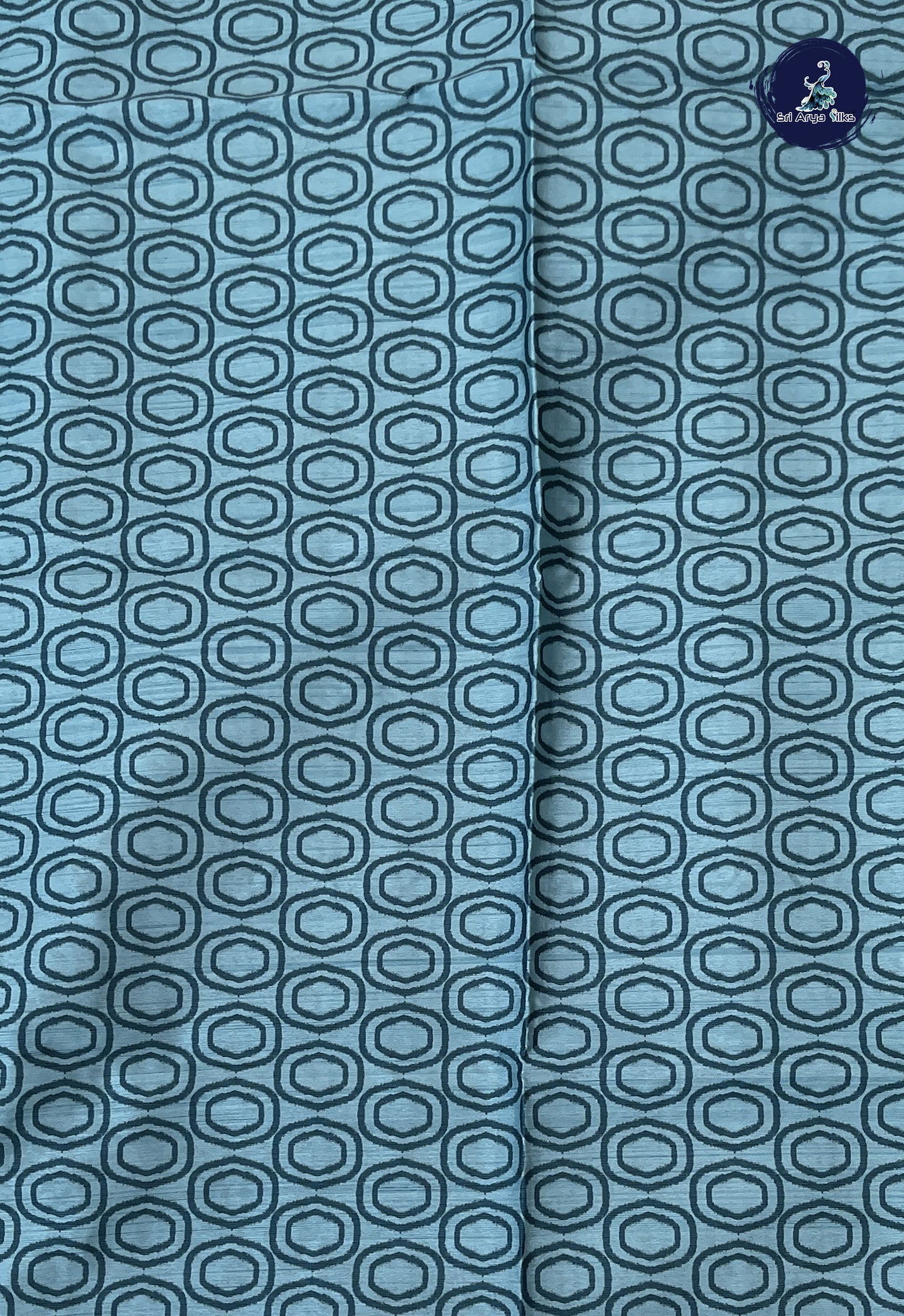 Teal Tussar Saree With Embroidery Pattern