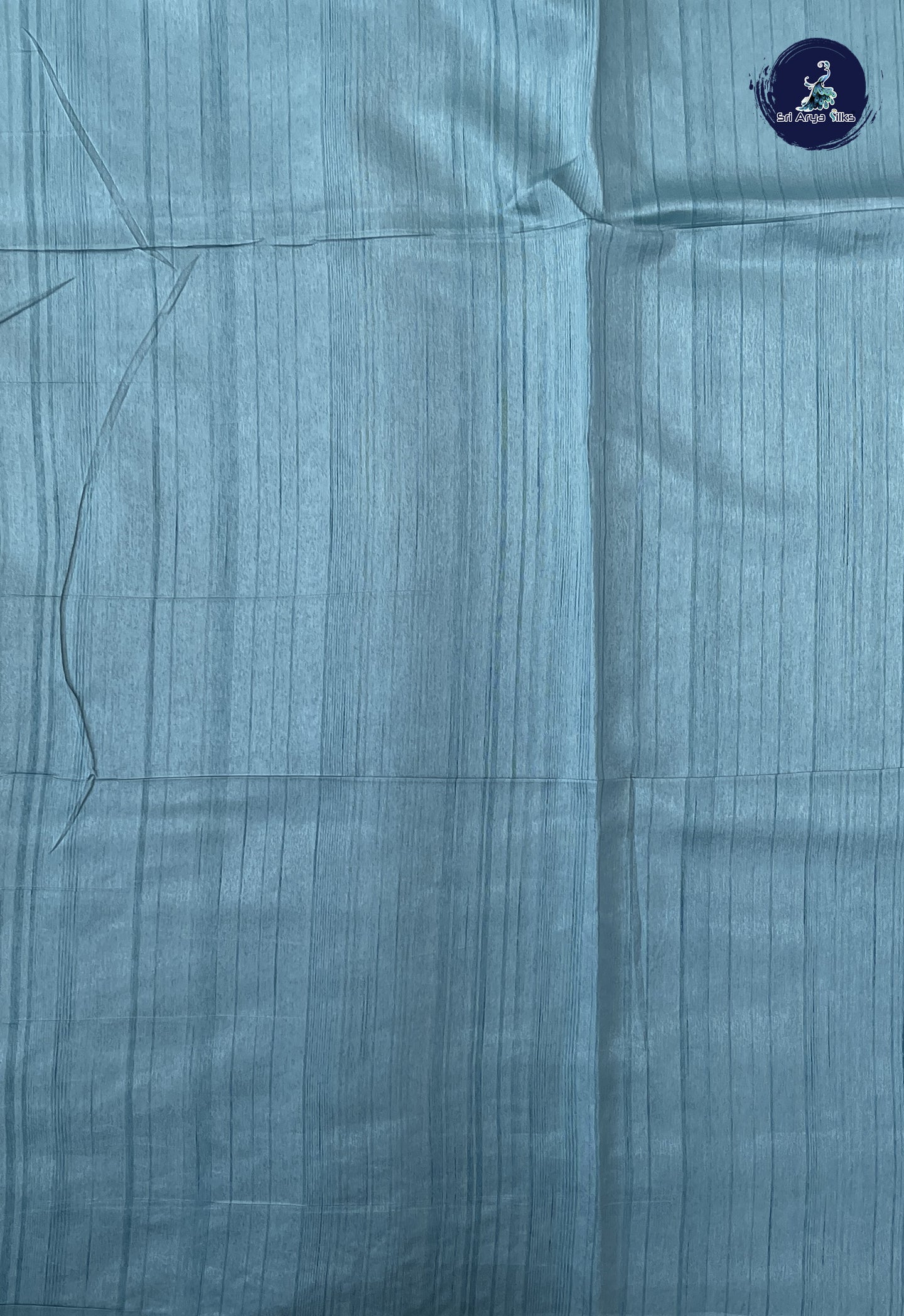 Blue Tussar Saree With Embroidery Pattern