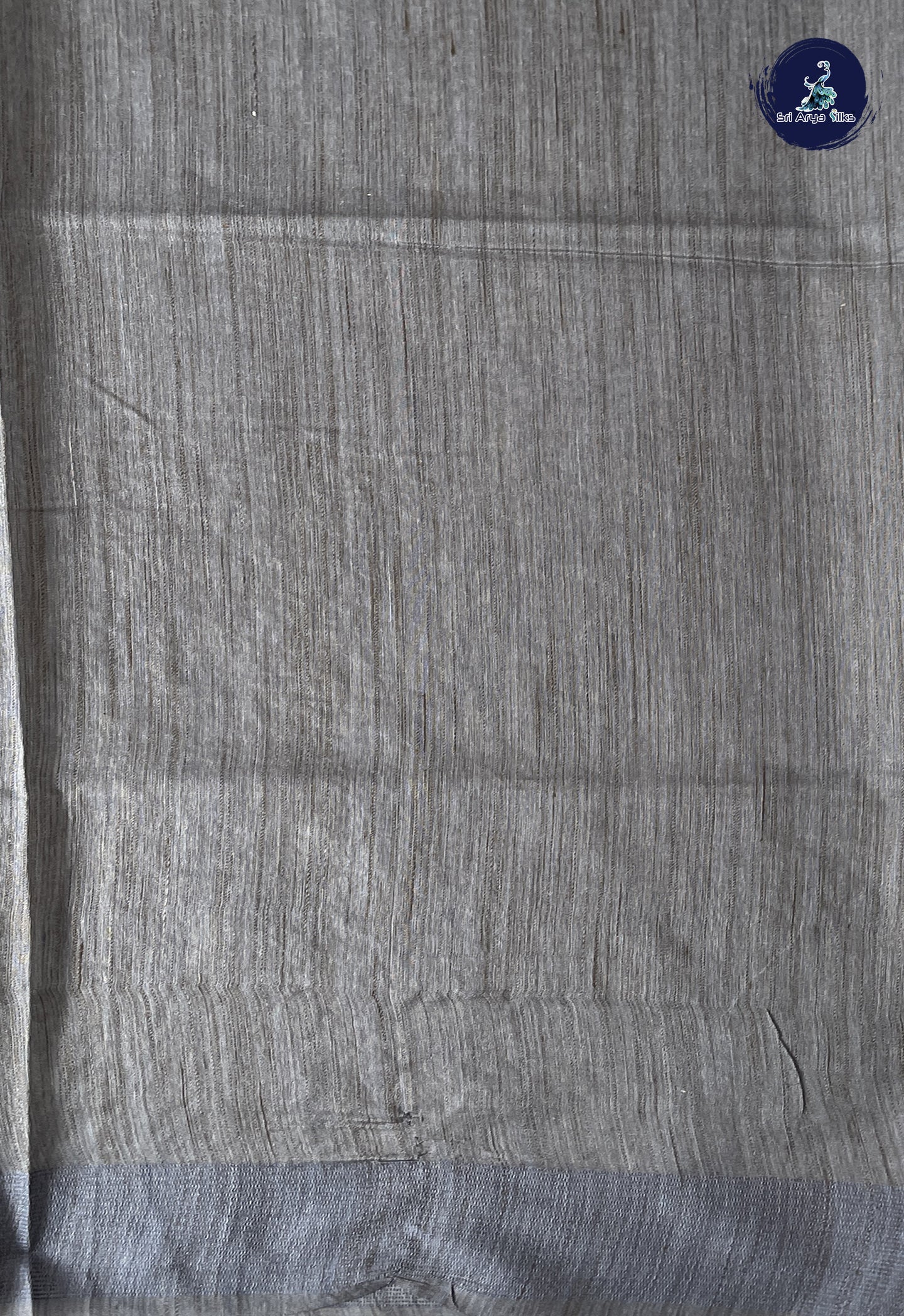 Bluish Grey Semi Tussar Saree With Thread Work Pattern