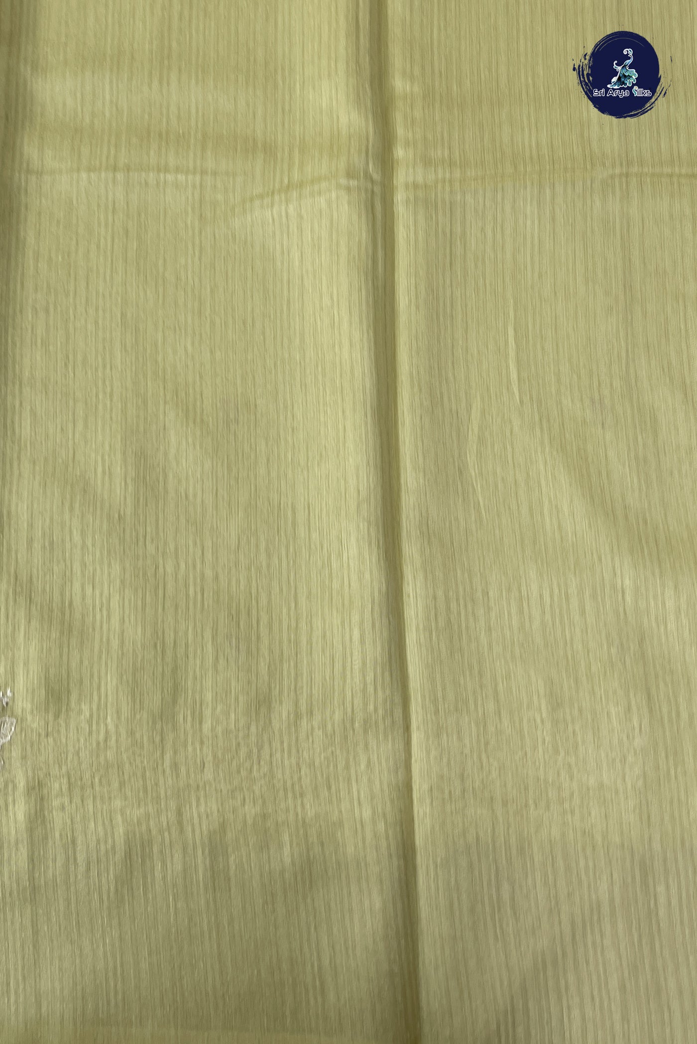 Creamish Yellow Linen Saree With Thread Work Pattern