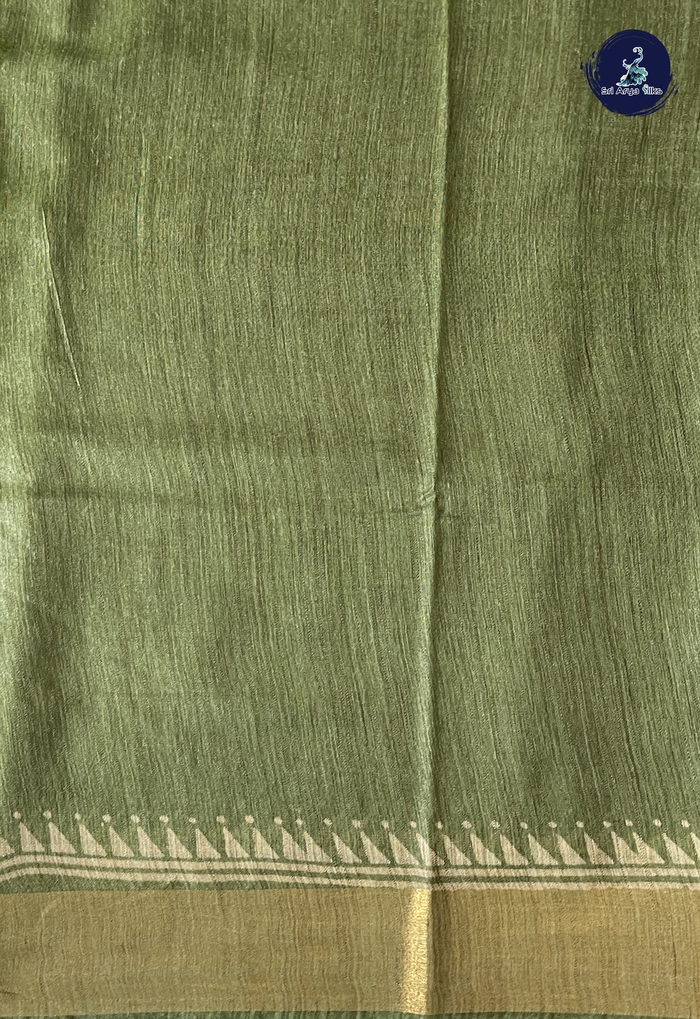 Green Cotton Saree With Printed Pattern