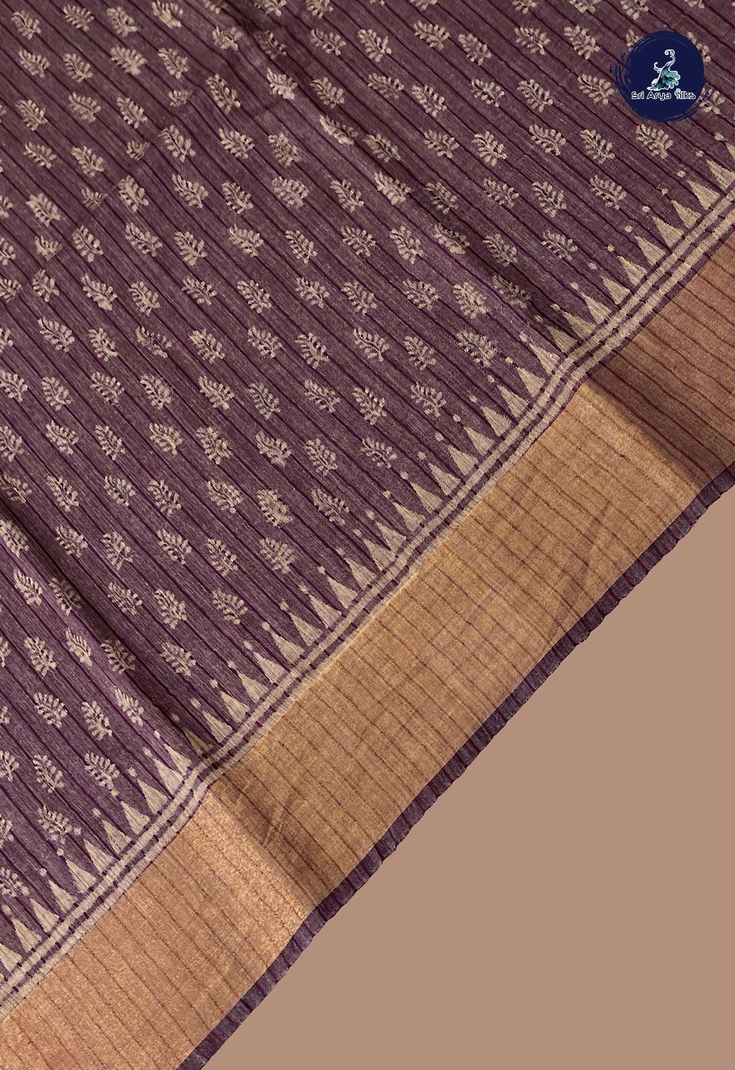 Purple Cotton Saree With Printed Pattern