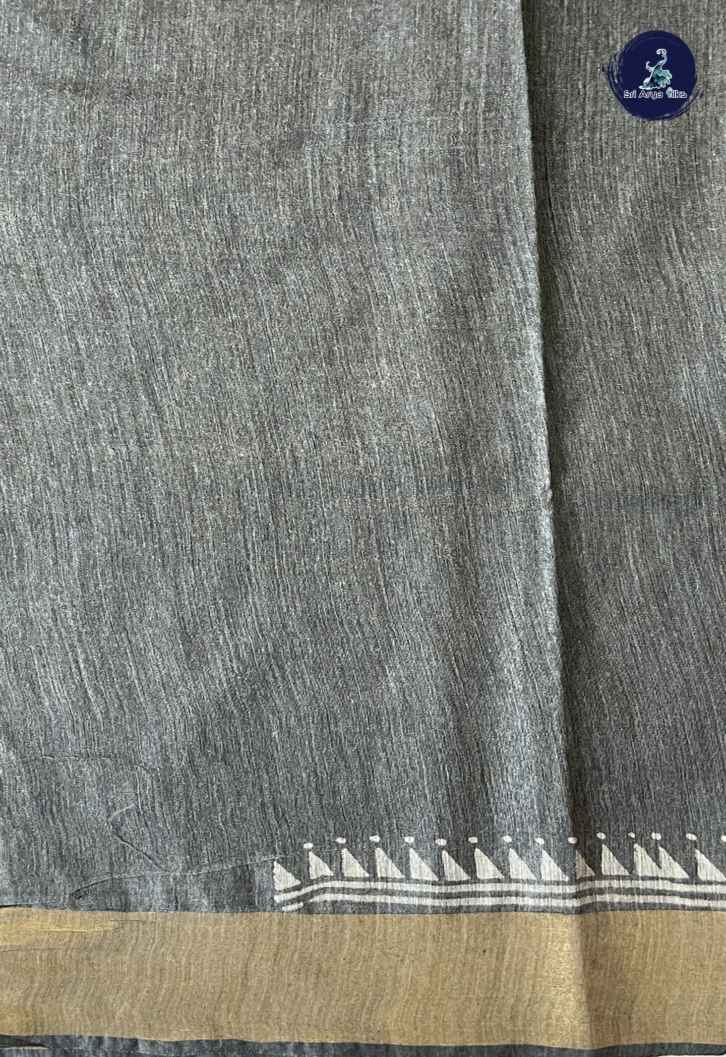 Black Cotton Saree With Printed Pattern