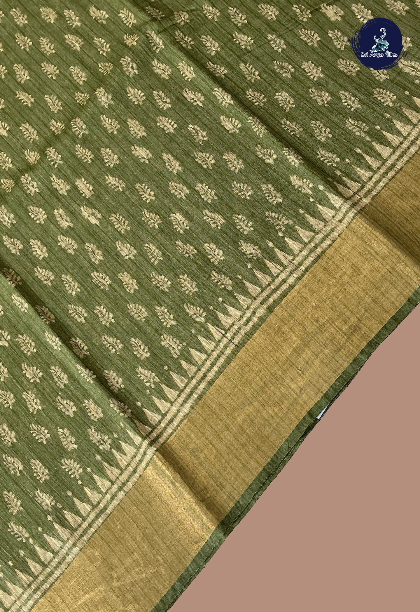 Green Cotton Saree With Printed Pattern
