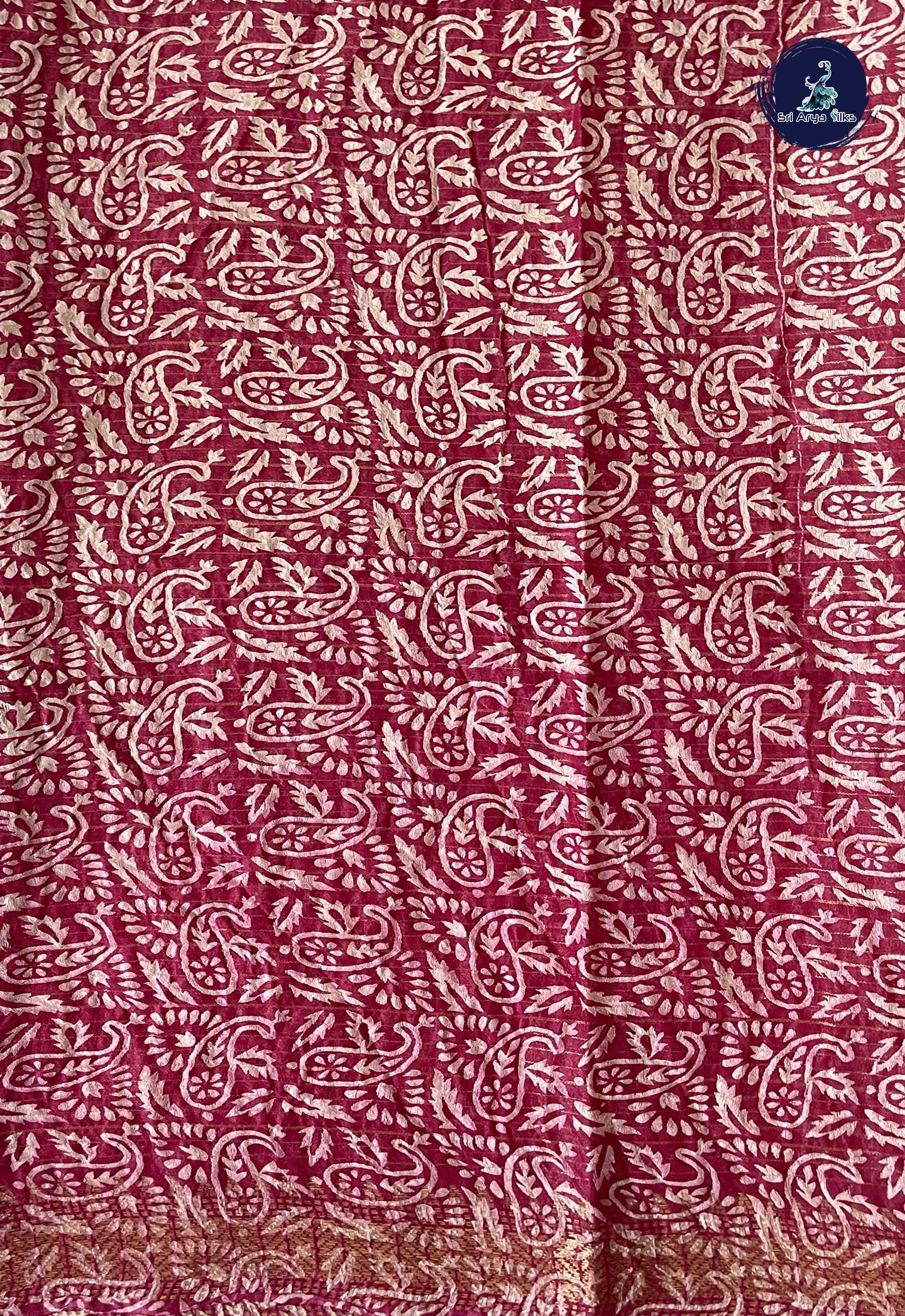 Snuf Cotton Saree With Zari Checked Pattern