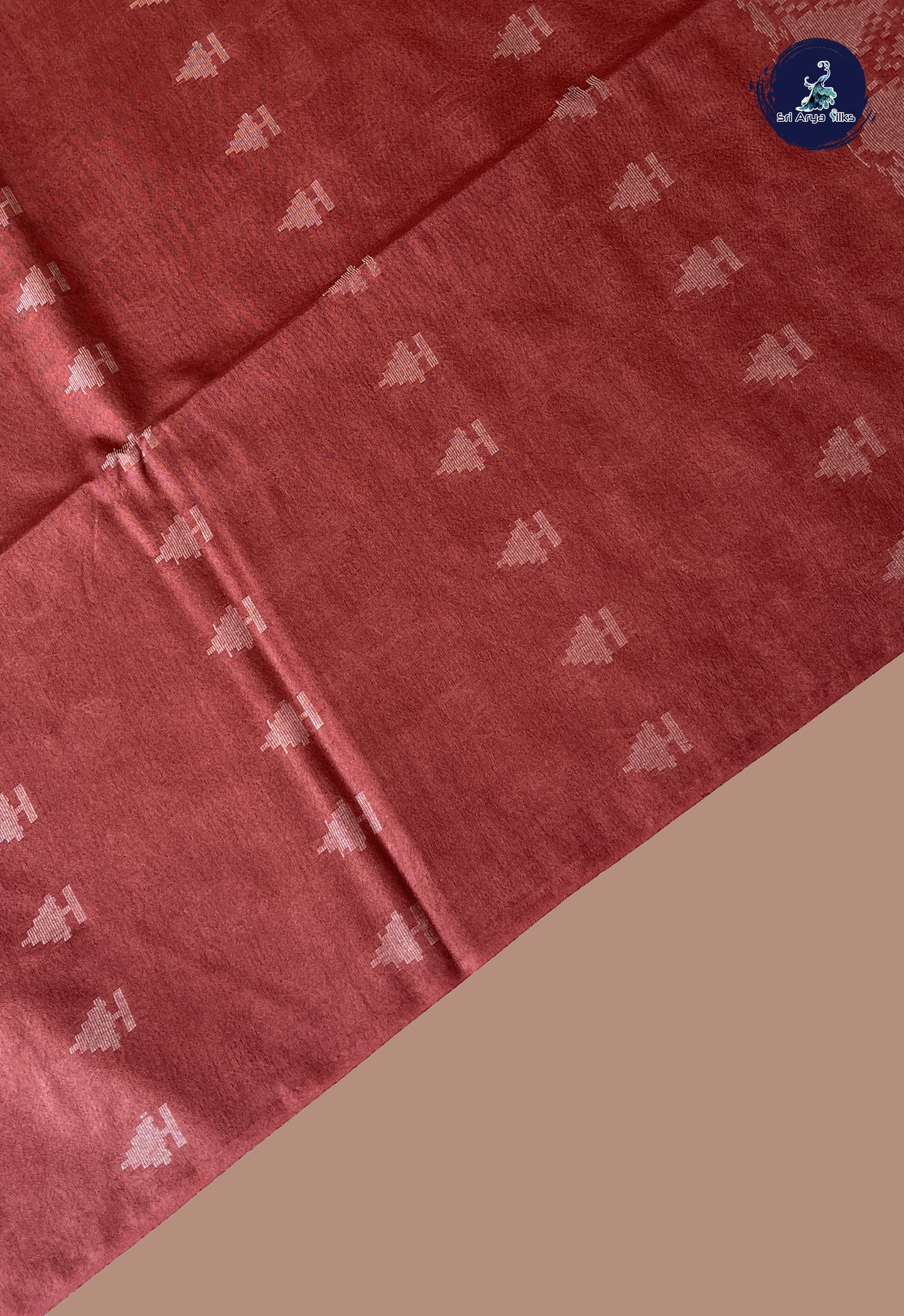 Brown Baswada Saree With Thread Work Pattern