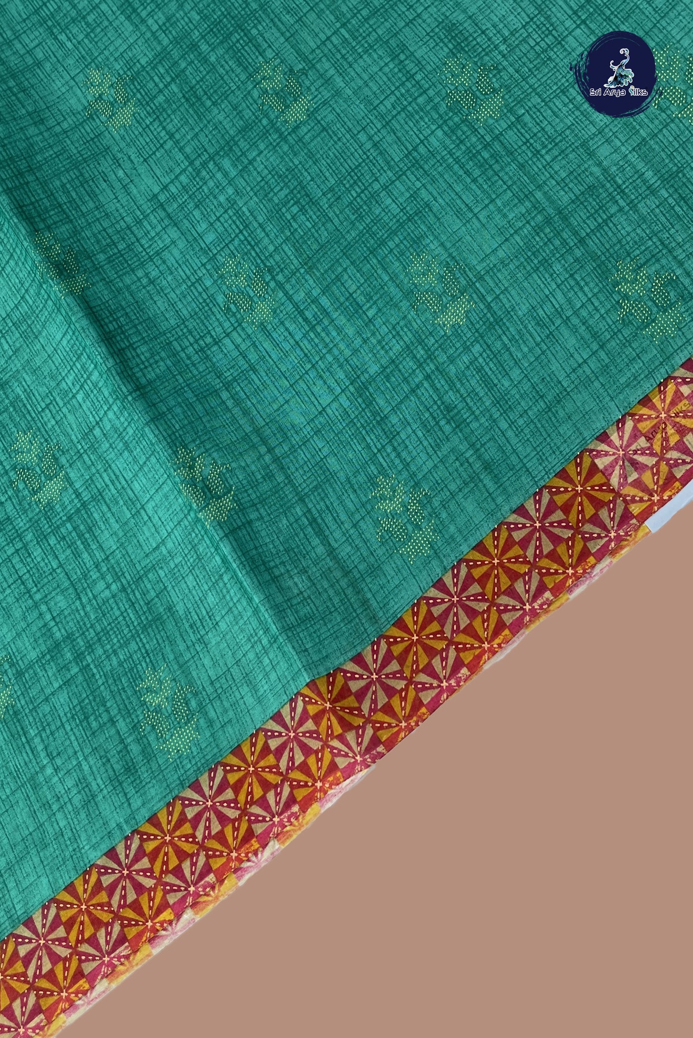 Green cotton Saree With Printed Pattern