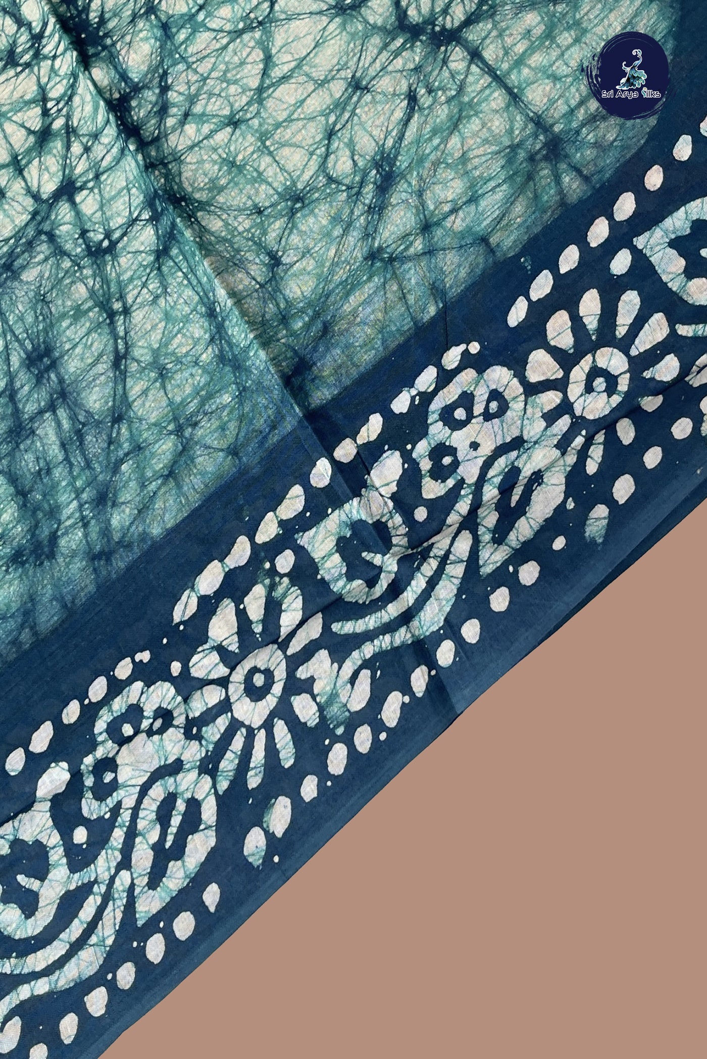 Blue cotton Saree With Printed Pattern