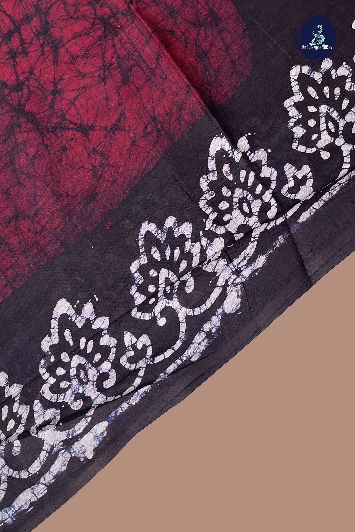 Maroon cotton Saree With Printed Pattern