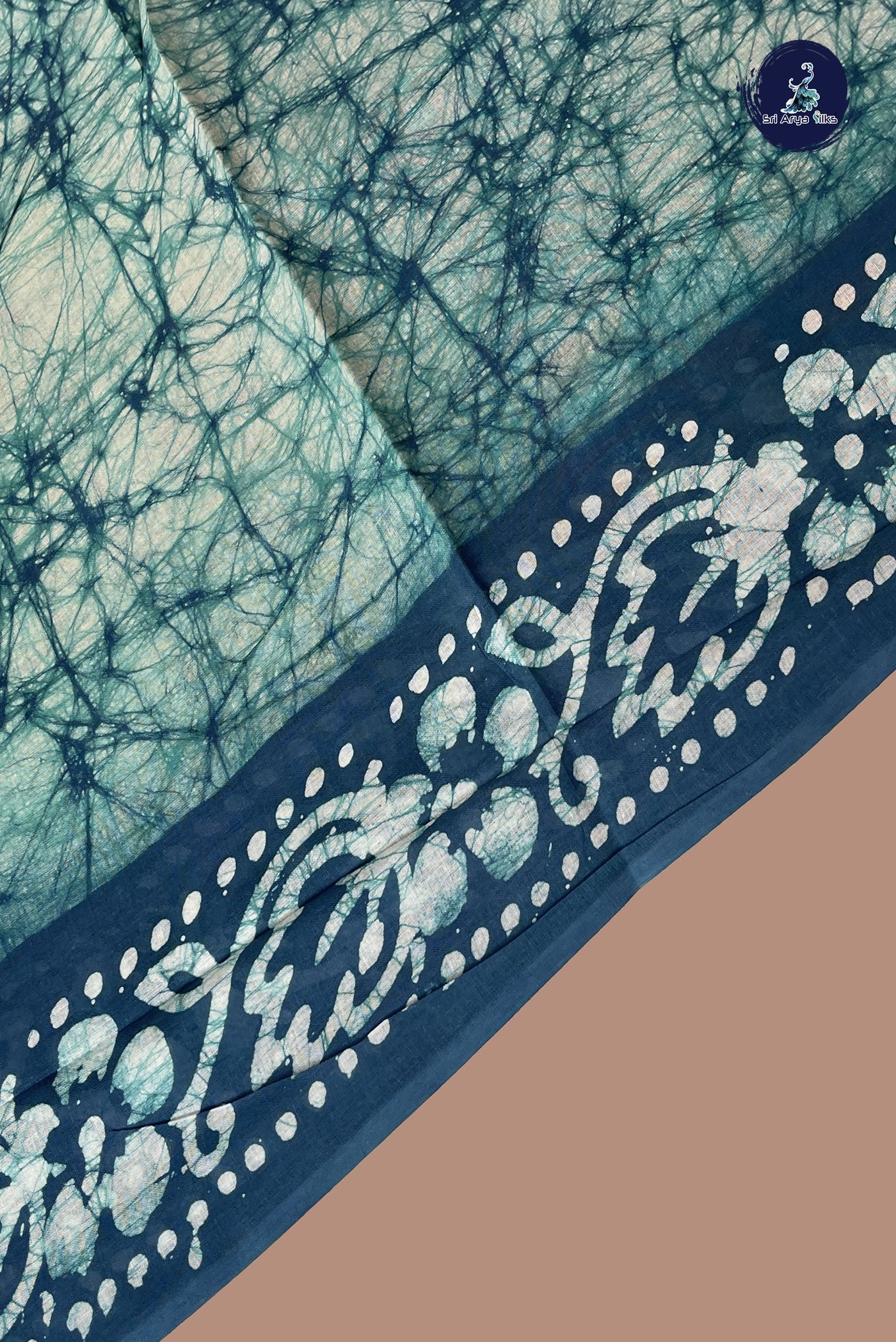 Blue cotton Saree With Printed Pattern