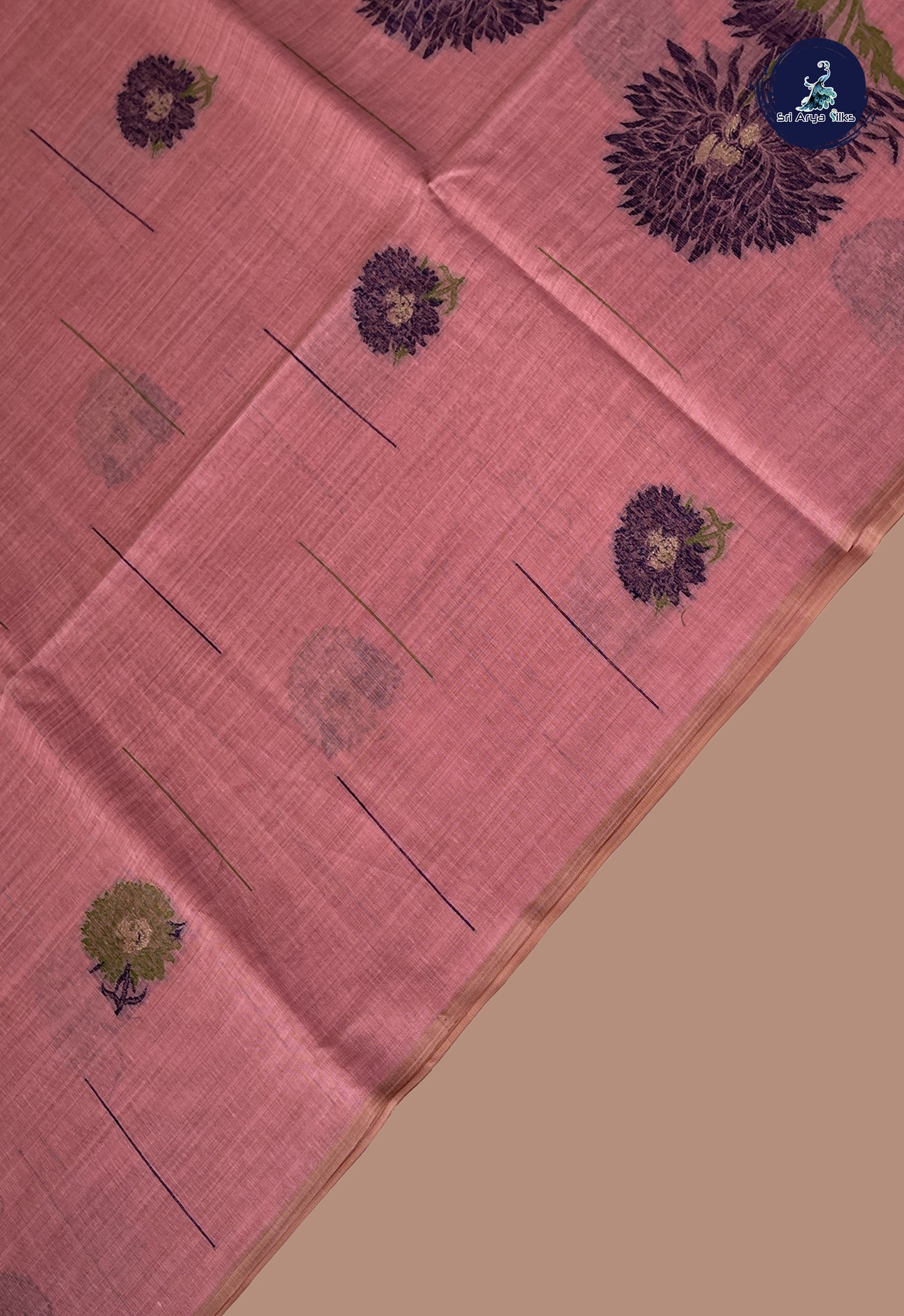 Pink Cotton Saree With Printed Pattern