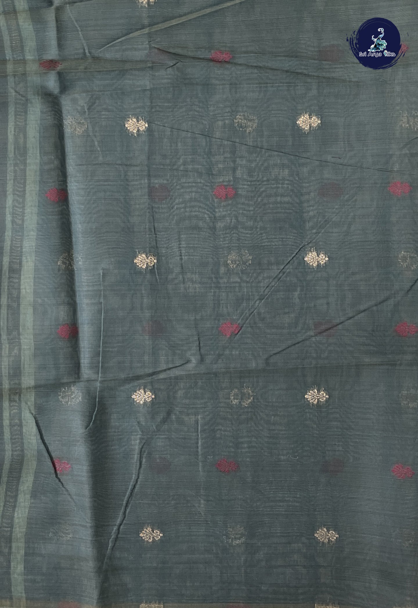 Pastel Green Semi Tussar Saree With Embroidery Pattern