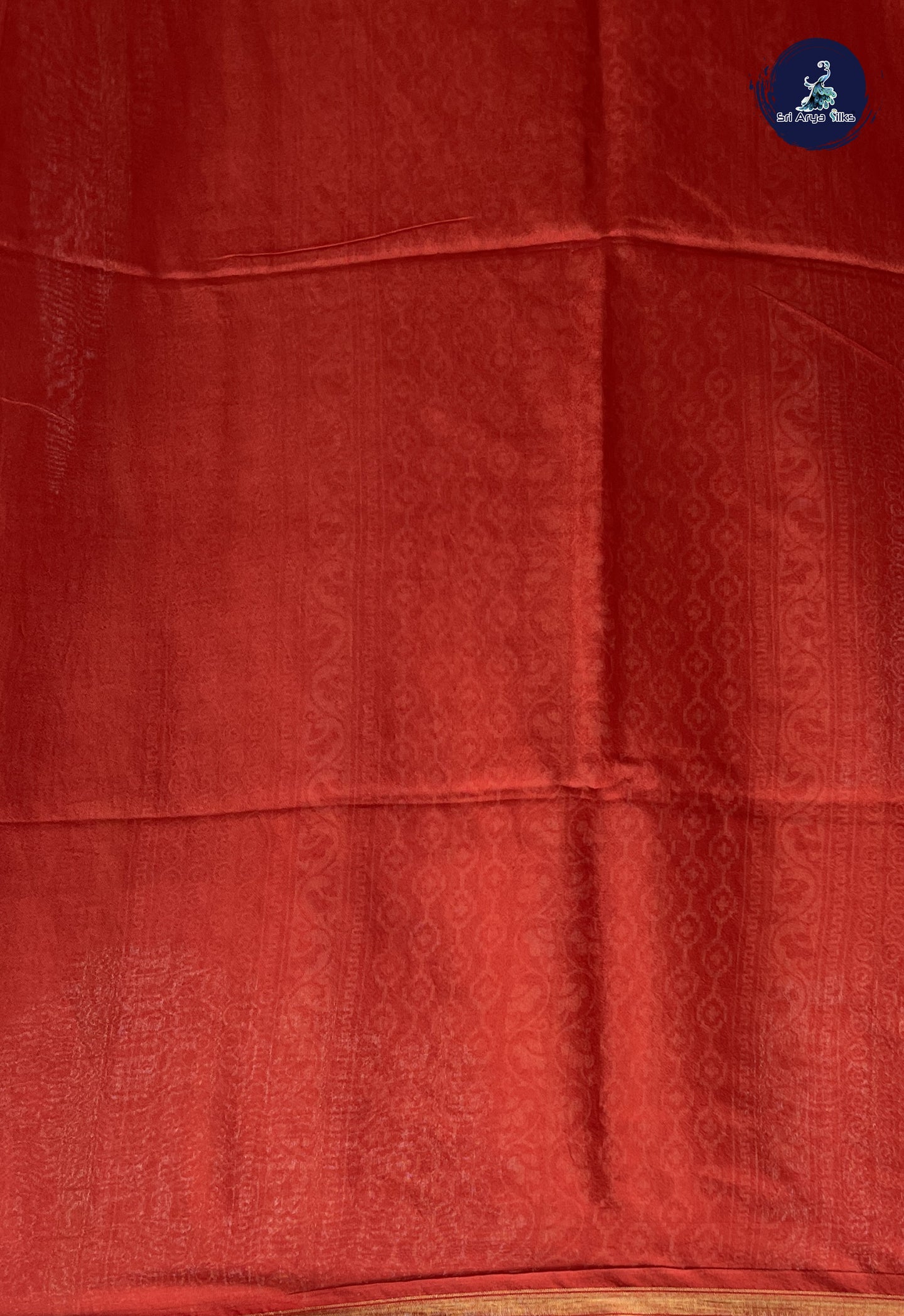 Red Semi Chanderi Saree With Printed Pattern