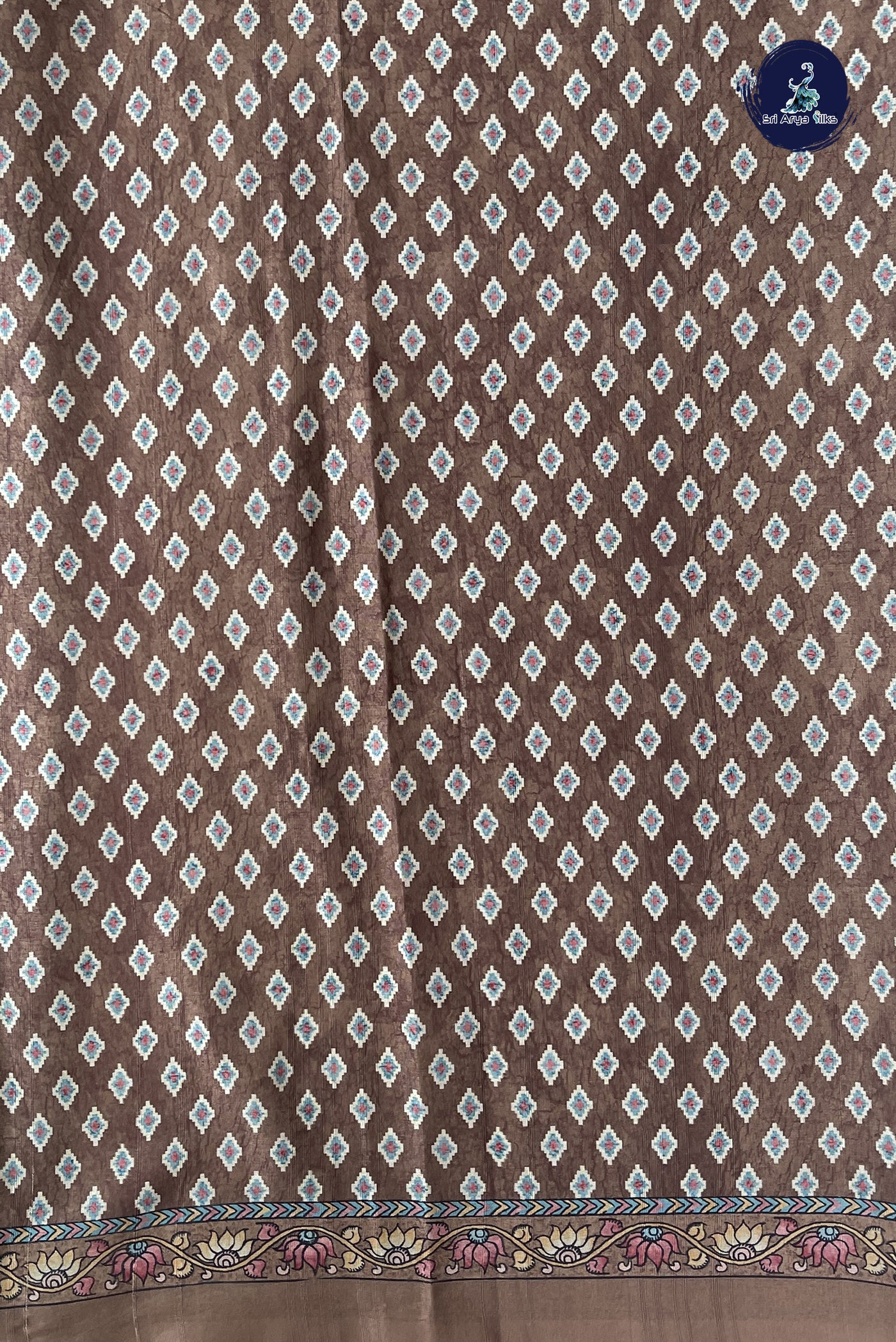 Peacock Green Linen Saree With Thread Work Pattern