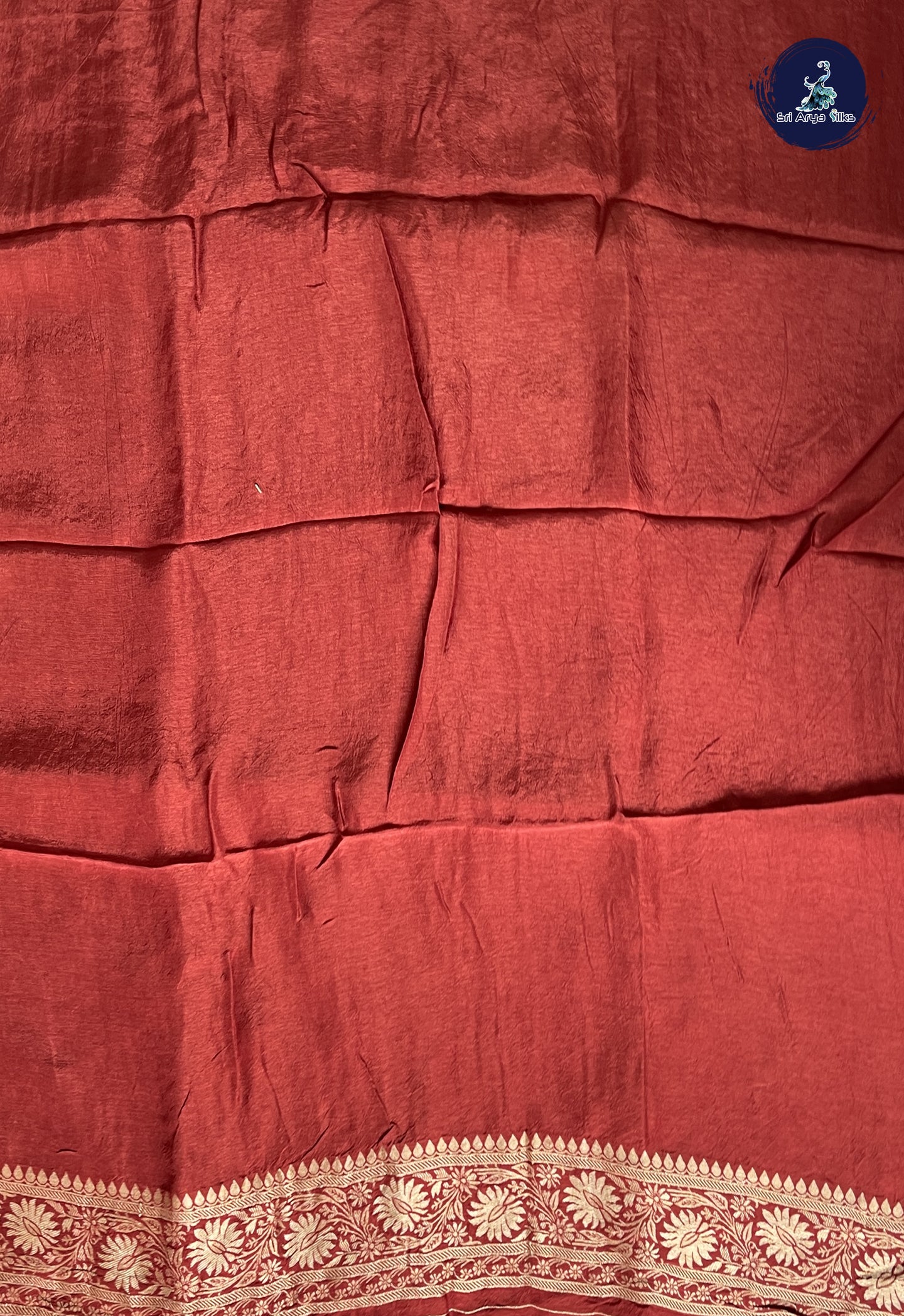 Brown Tussar Saree With Zari Buttas Pattern