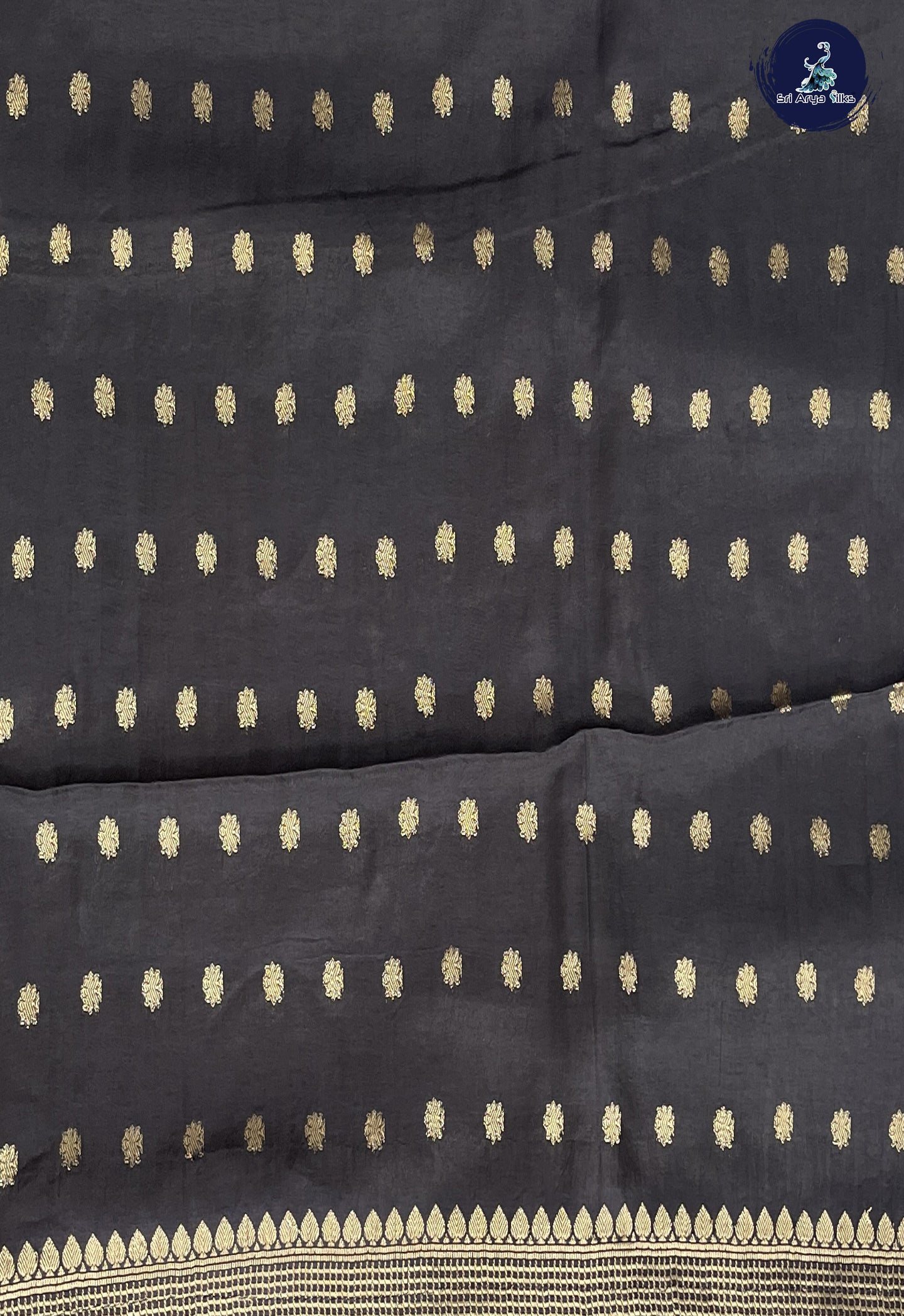 Golden Mustard Semi Banarasi Saree With Zari Buttas Pattern