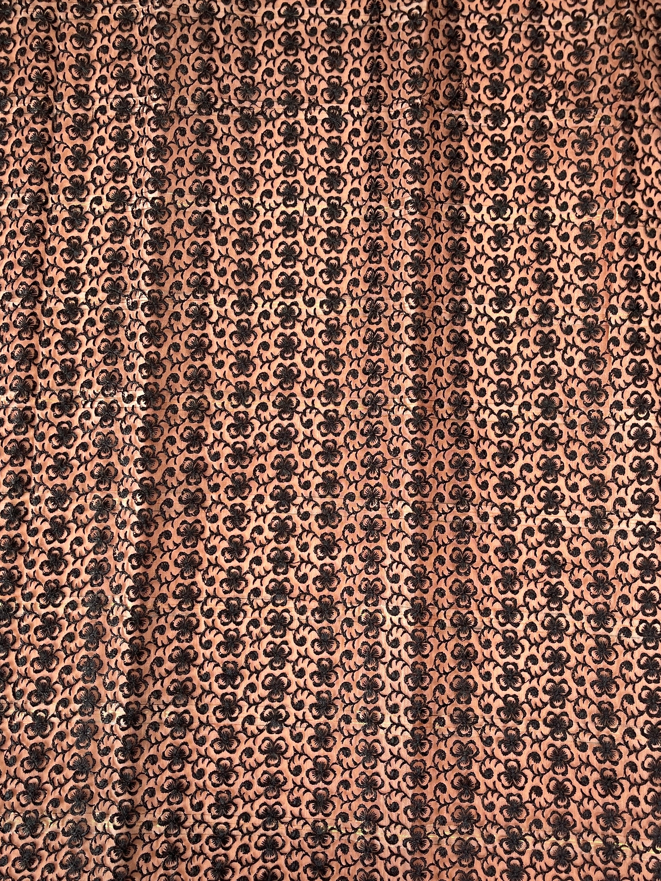 Peach Chanderi Saree with Zari Stripes