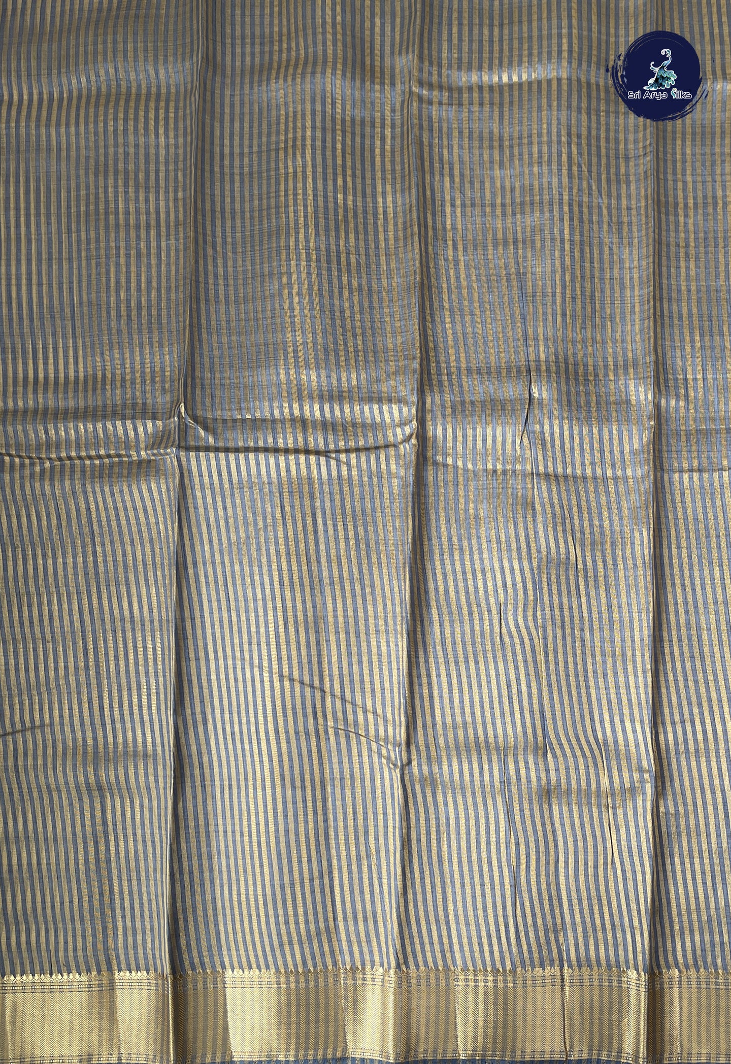 Grey Semi Tussar Saree With Printed Pattern
