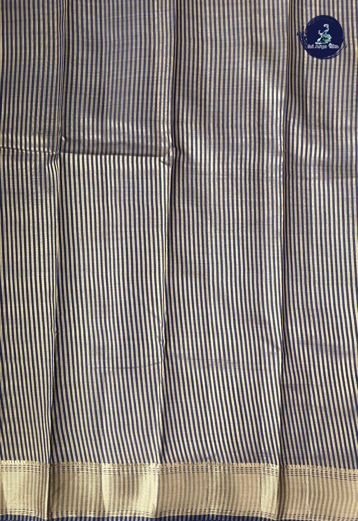 Dark Blue Semi Tussar Saree With Printed Pattern