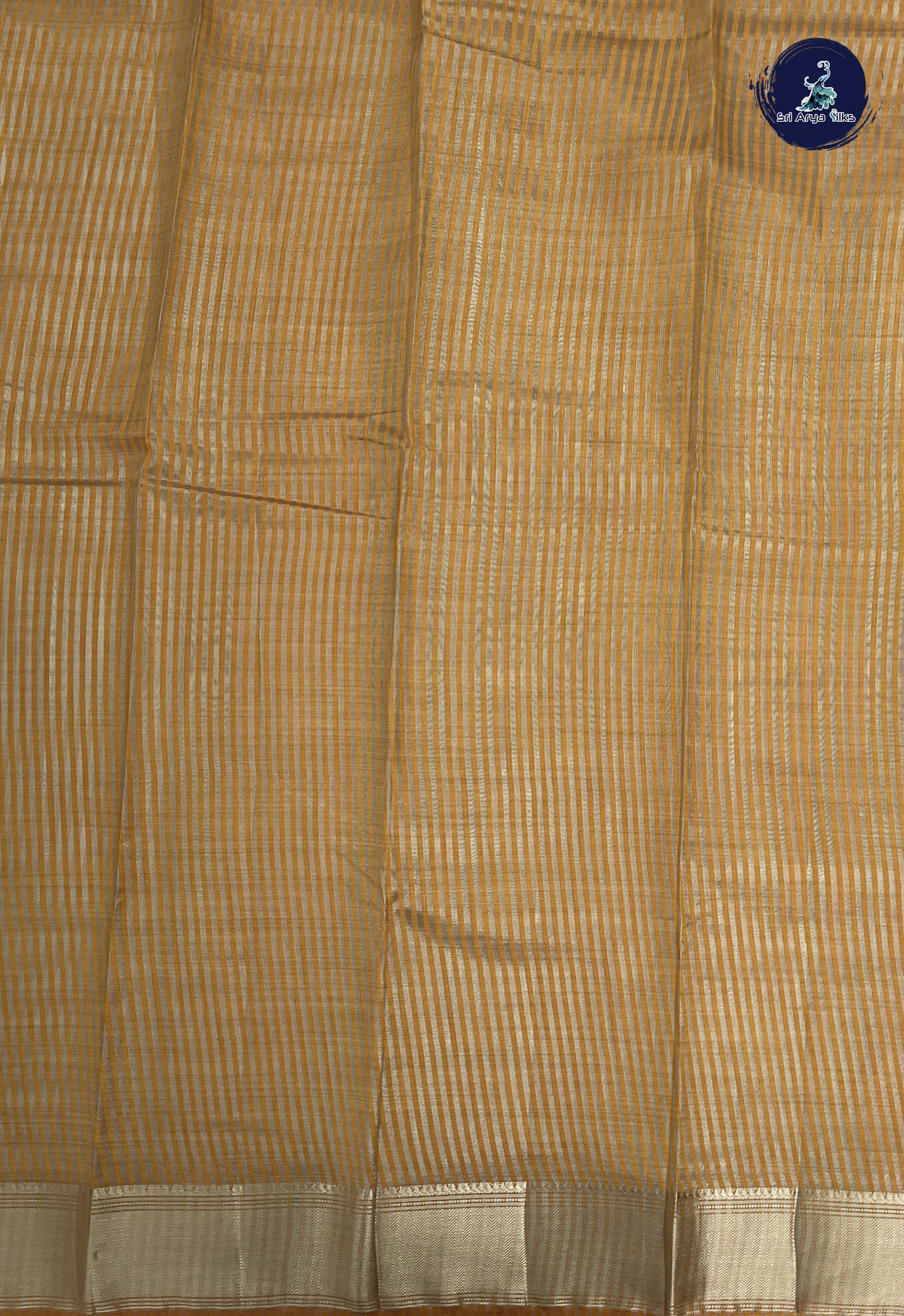 Mustard Yellow Semi Tussar Saree With Printed Pattern