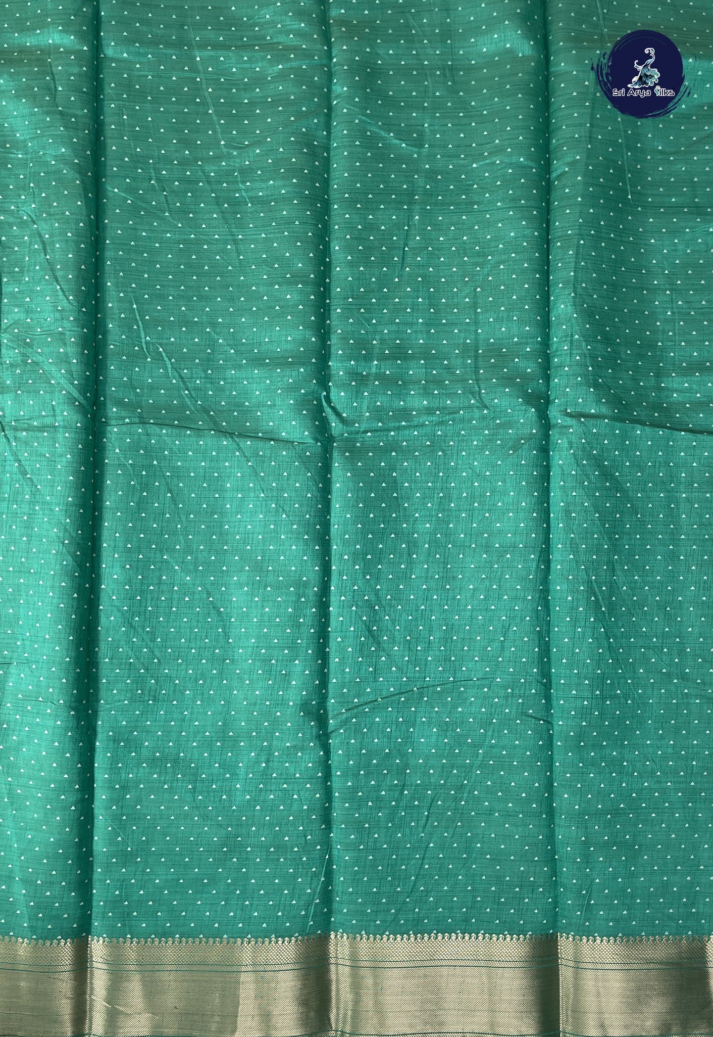 Green Semi Tussar Saree With Printed Pattern