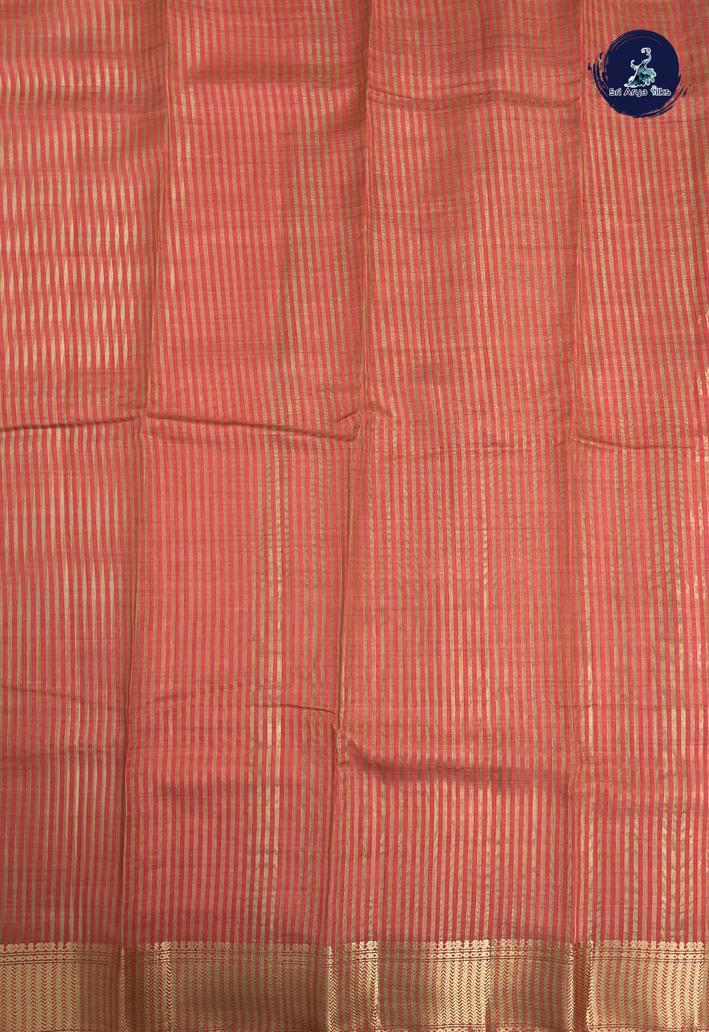 Reddish Pink Semi Tussar Saree With Printed Pattern