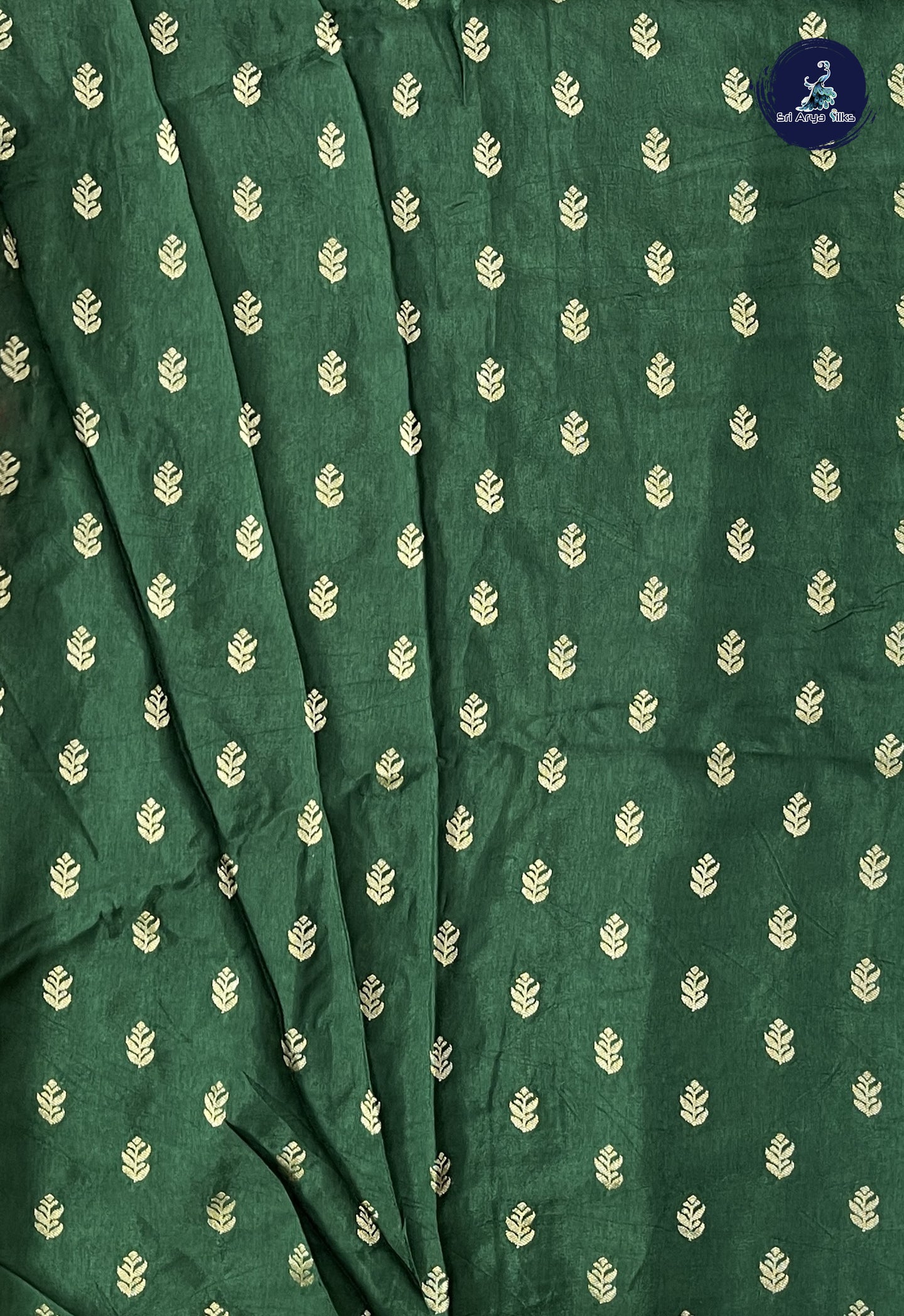 Red Mysore Silk With Zari Buttas Pattern