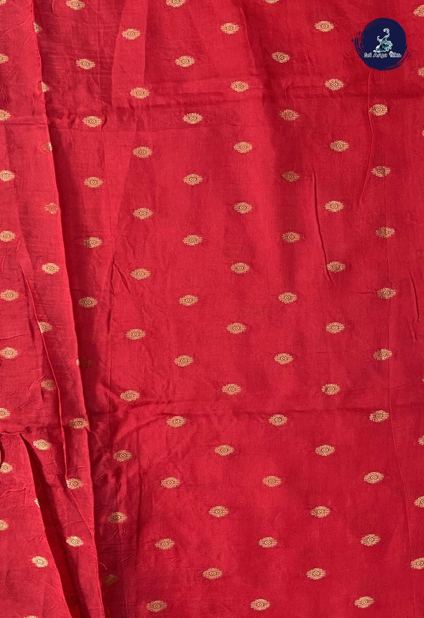Navy Blue Mysore Silk With Zari Buttas Pattern