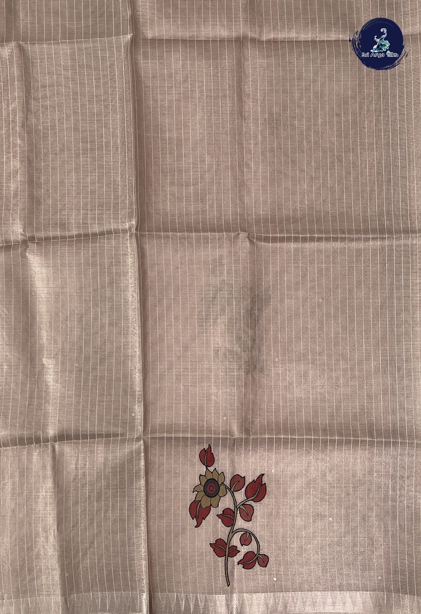Light Pink Tissue Banarasi Saree With Kalamkari Pattern