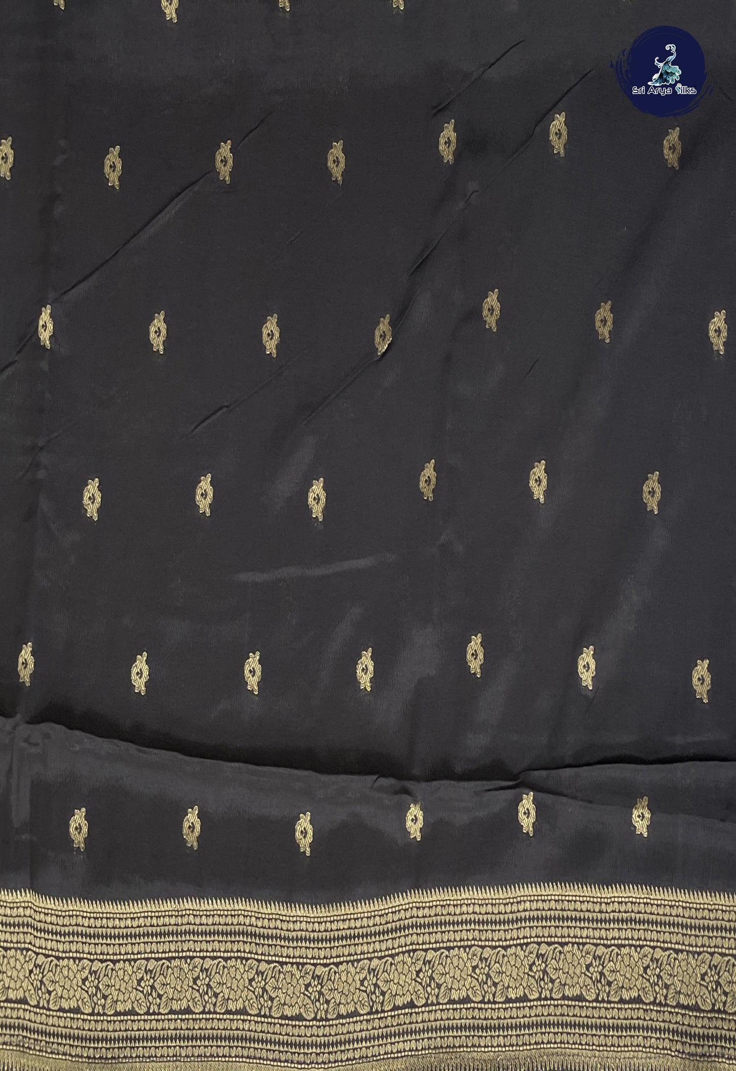 Mustard Yellow Semi Banarasi Saree With Zari Buttas Pattern