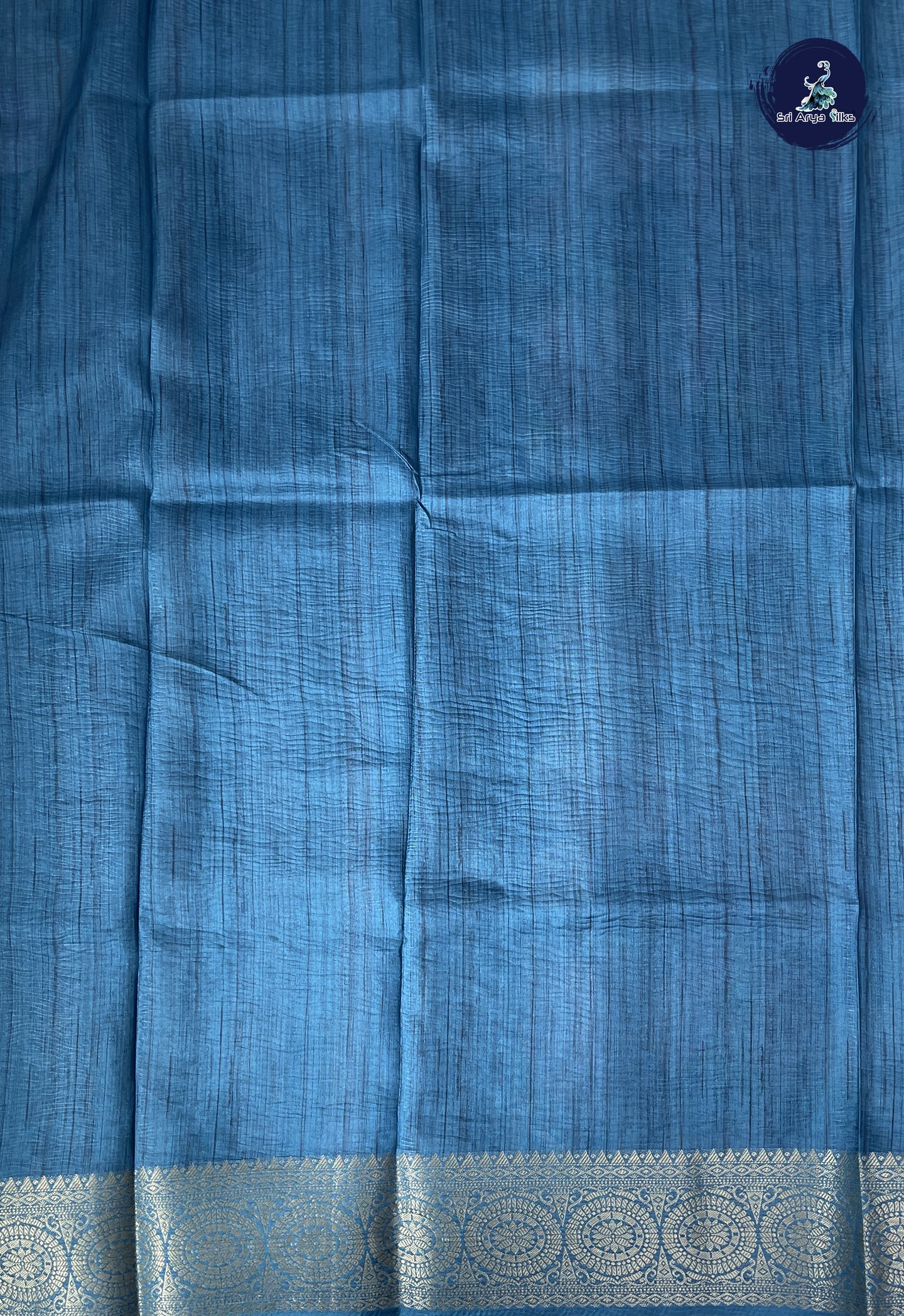 Blue Semi Tussar Saree With Printed Pattern