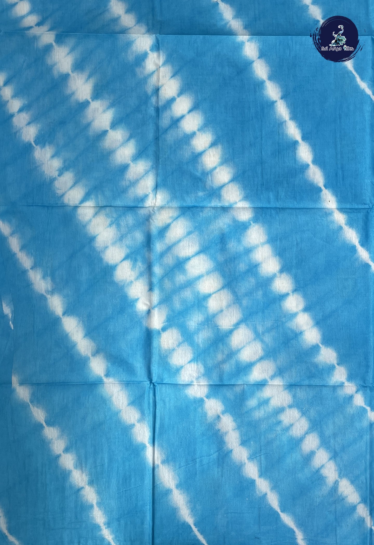 Copper Sulphate Blue Baswada Saree With Shibori Print Pattern