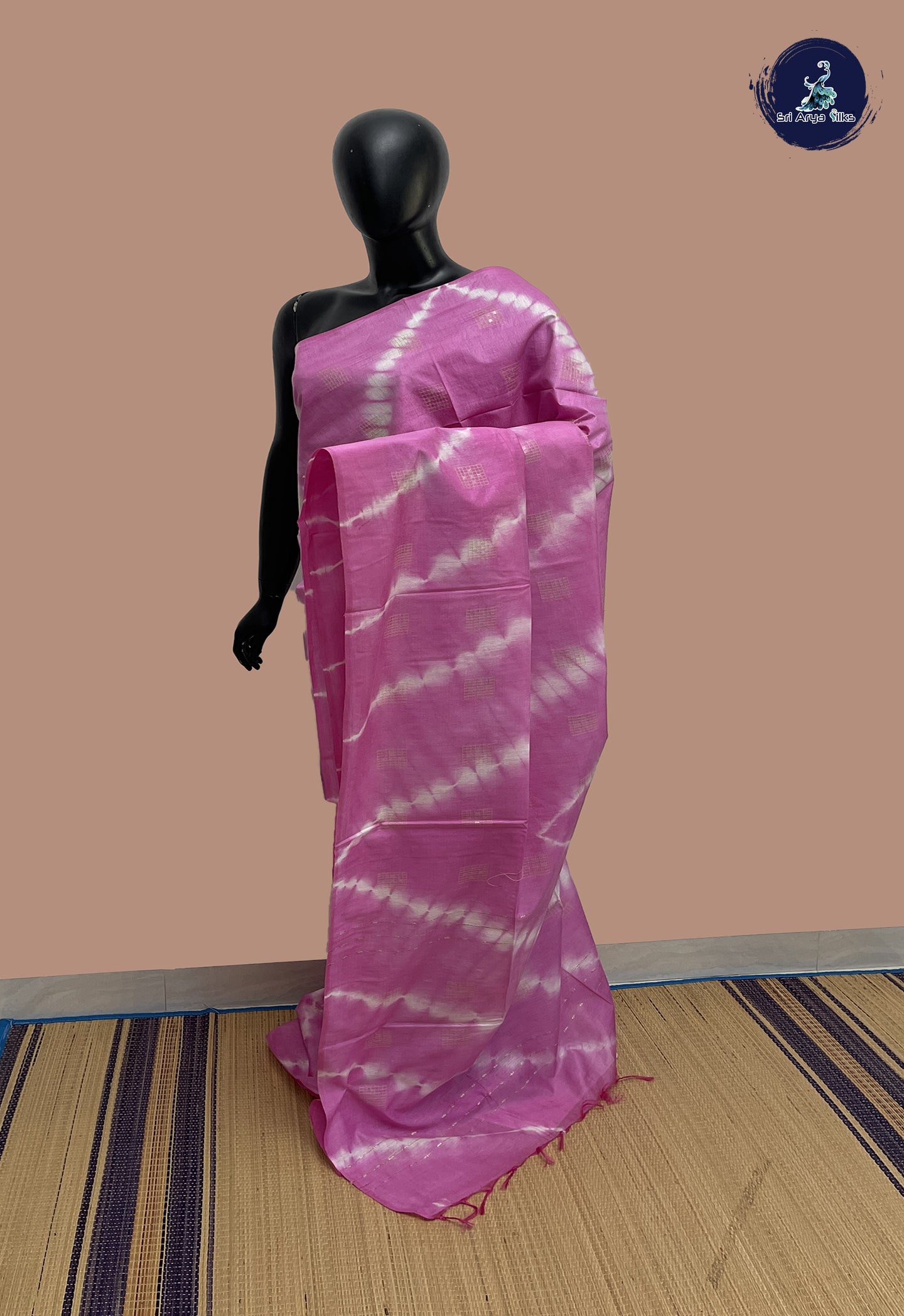 Pink Baswada Saree With Shibori Print Pattern