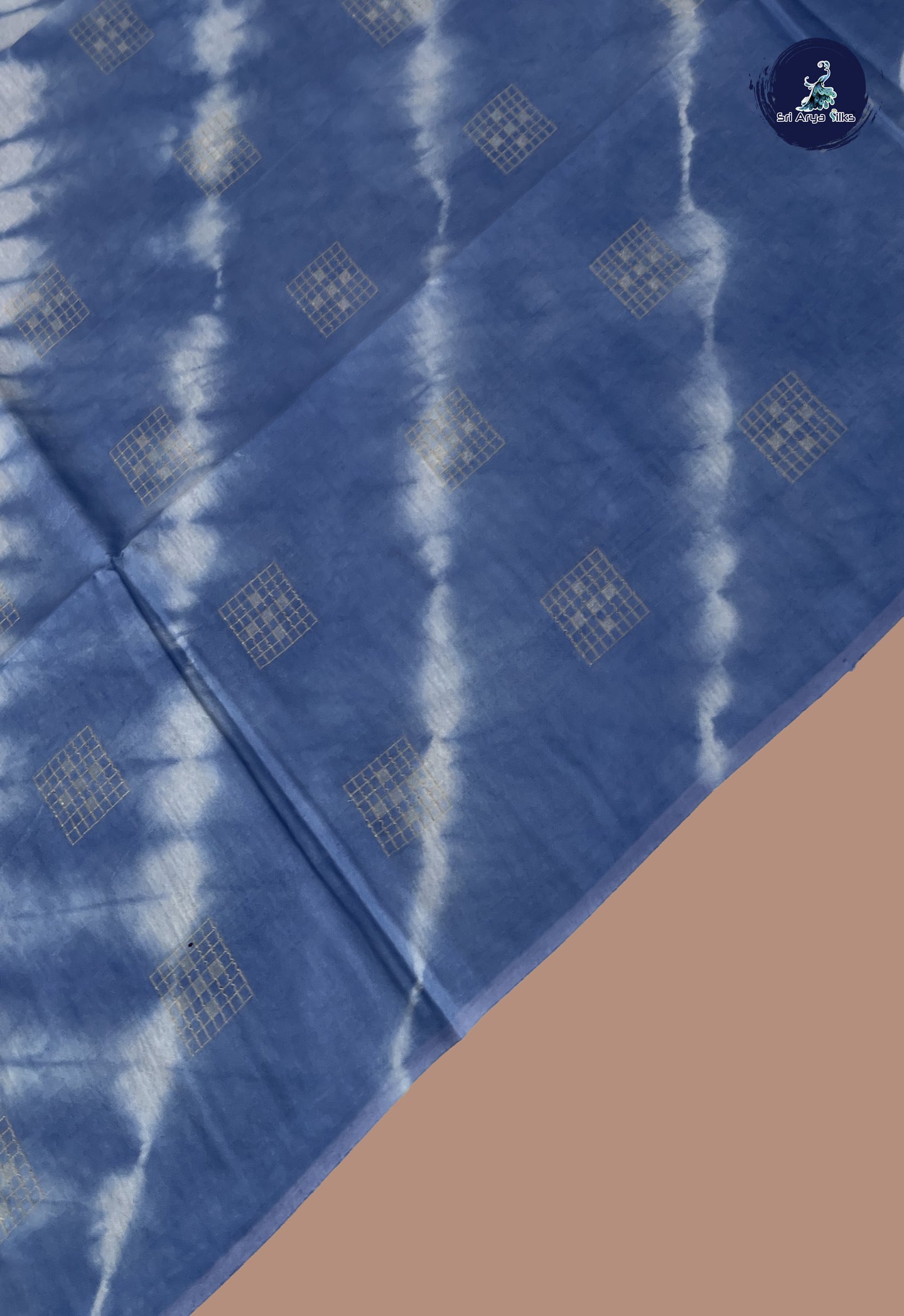 Blue Baswada Saree With Shibori Print Pattern