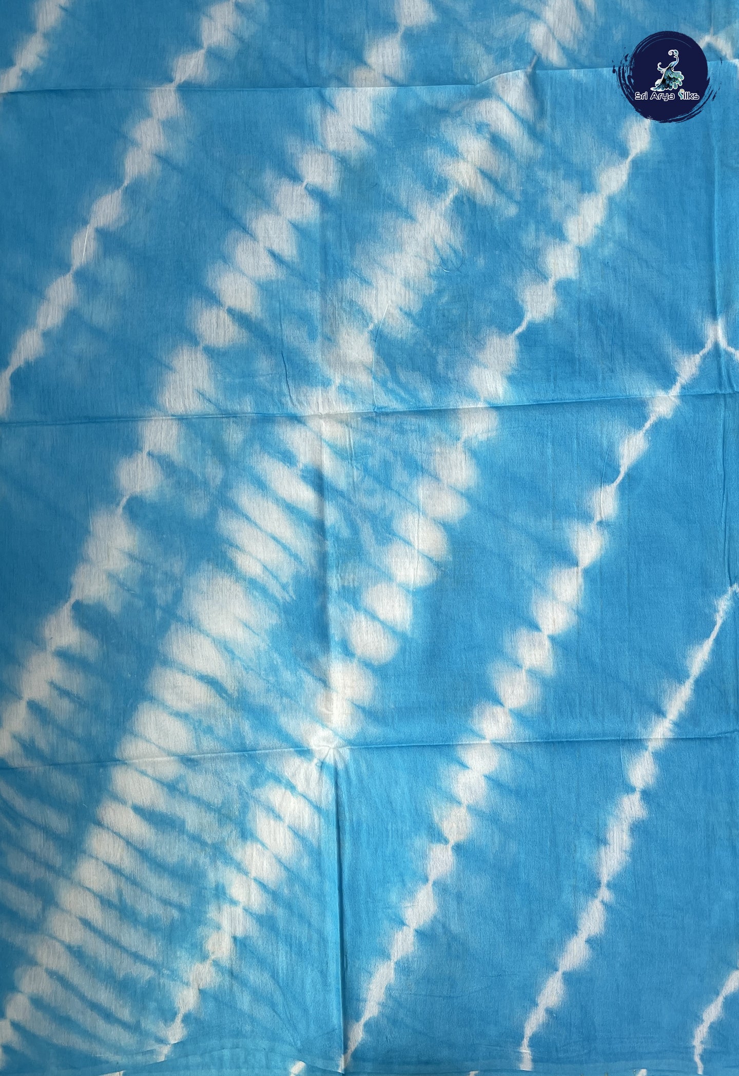 Copper Sulphate Blue Baswada Saree With Shibori Print Pattern