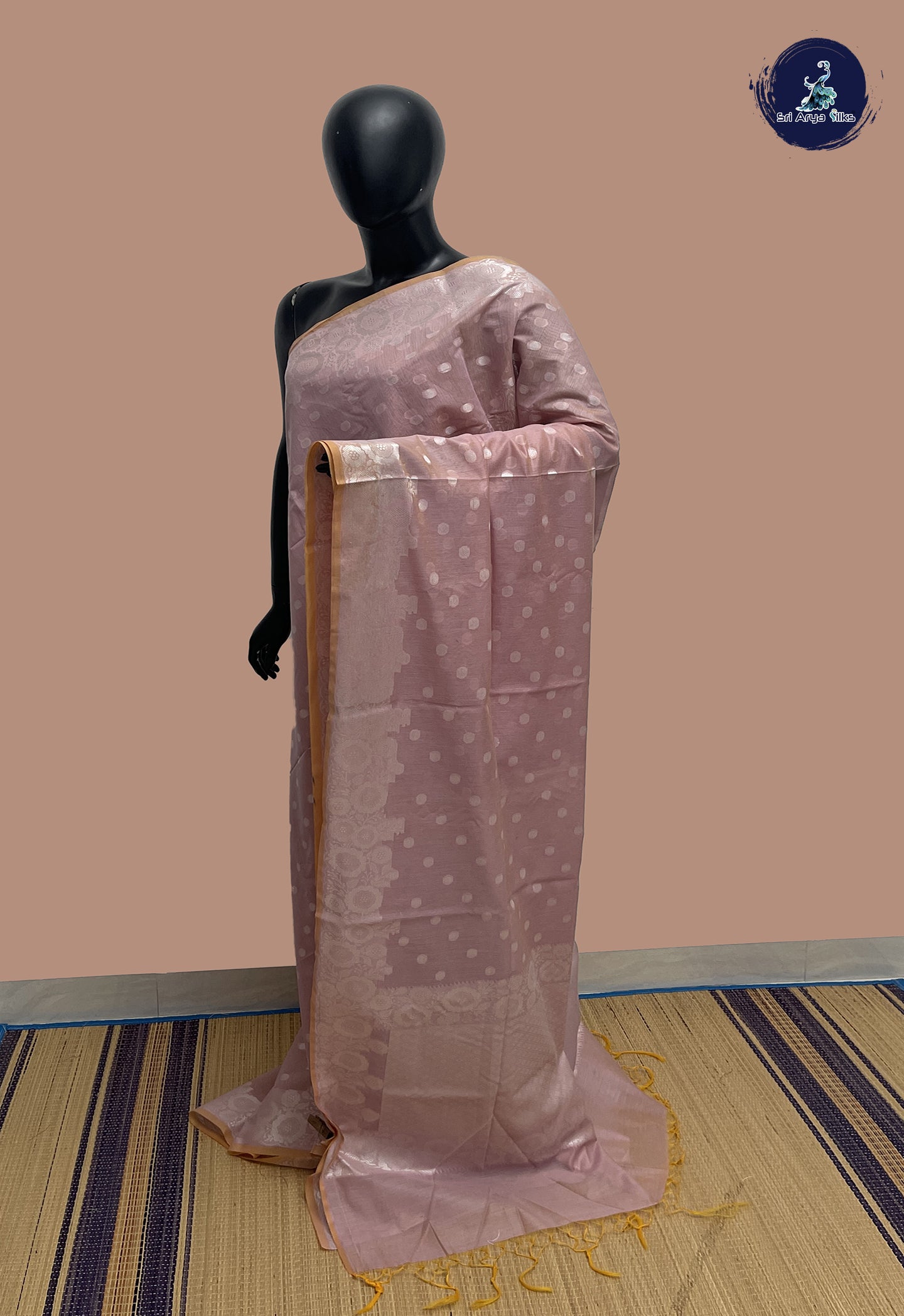 Pastel Shade Katan Silk With Buttas Pattern