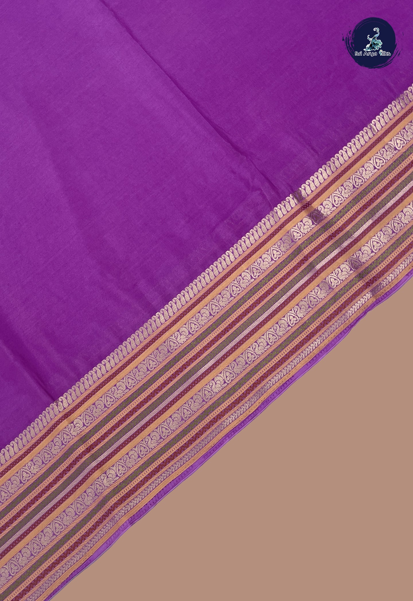 Lavender Mysore Silk With Plain Pattern