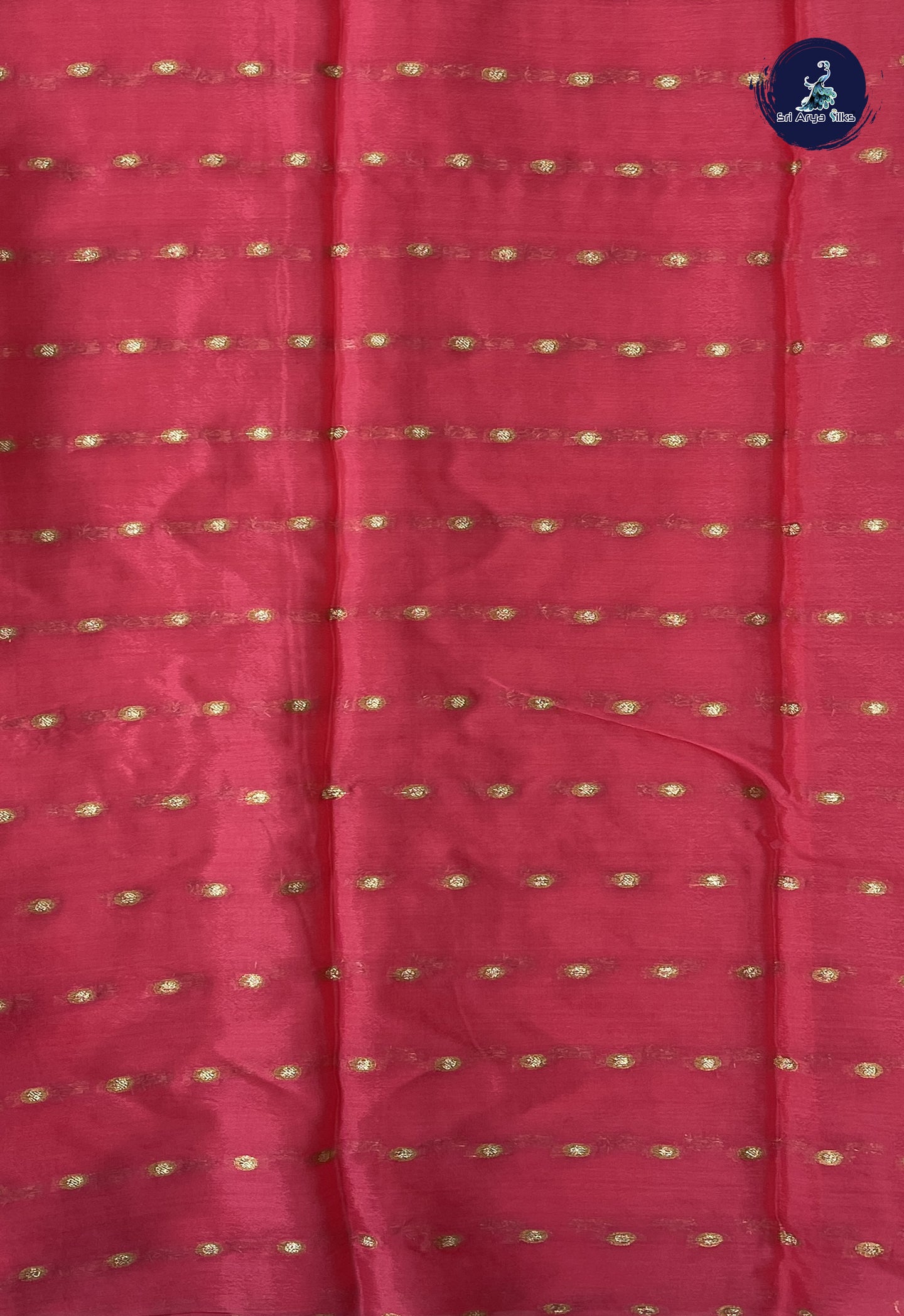 Candy Pink Mysore Silk With Plain Pattern