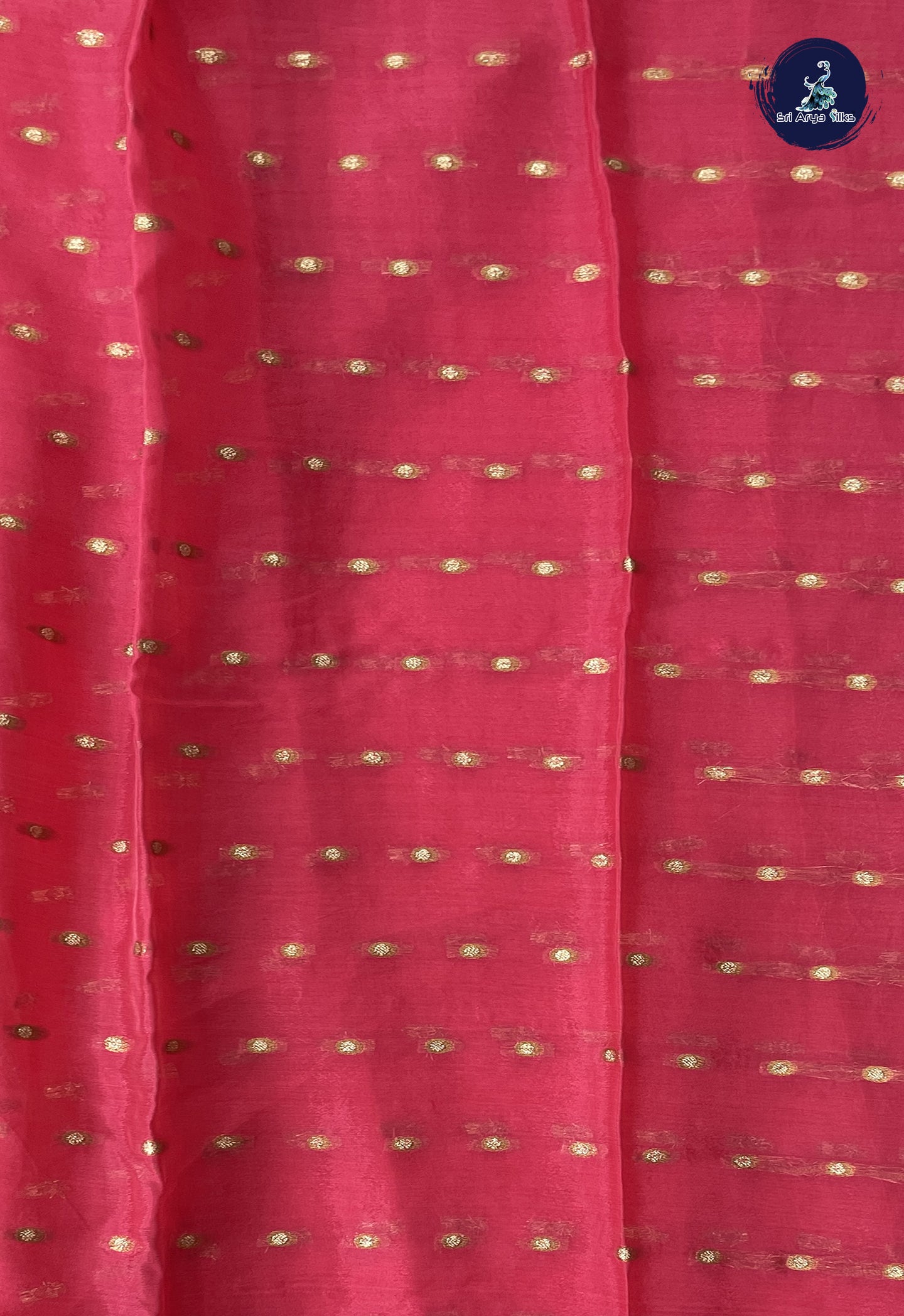 Candy Pink Mysore Silk With Plain Pattern