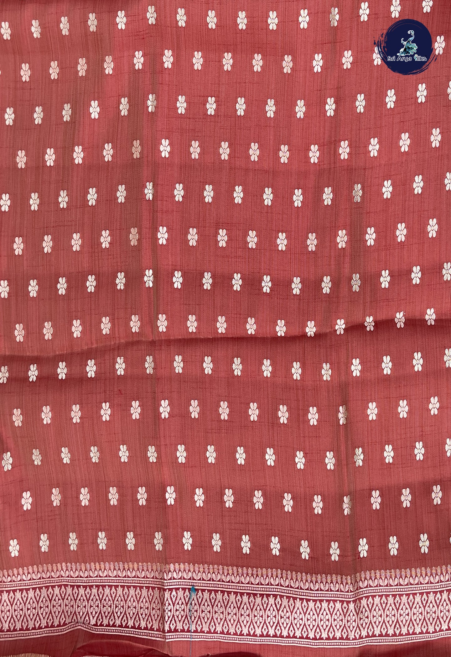 Maroon Semi Tussar Saree With Embossed Pattern
