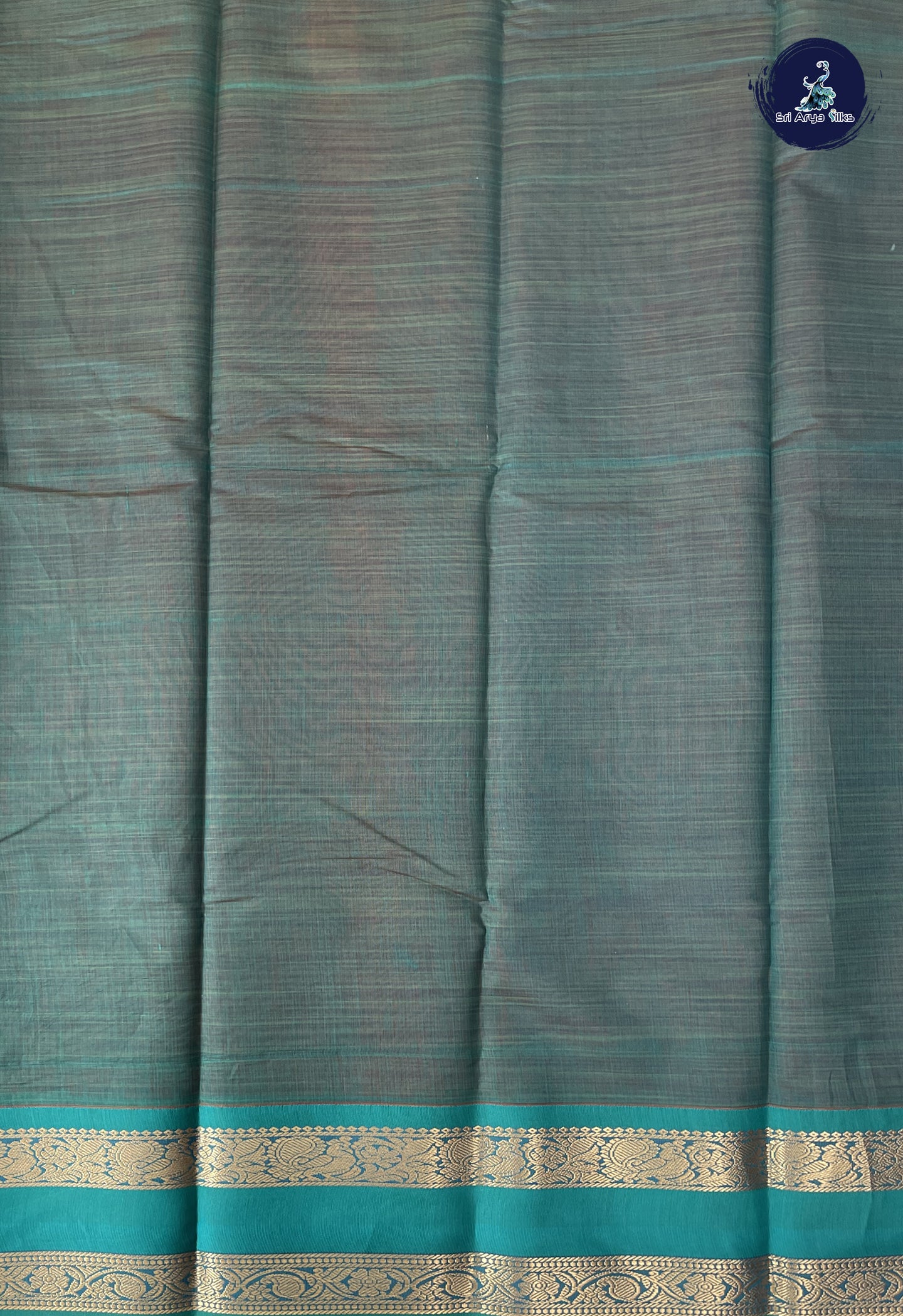 Teracotta Red Semi Silk Cotton Saree With Zari Buttas Pattern