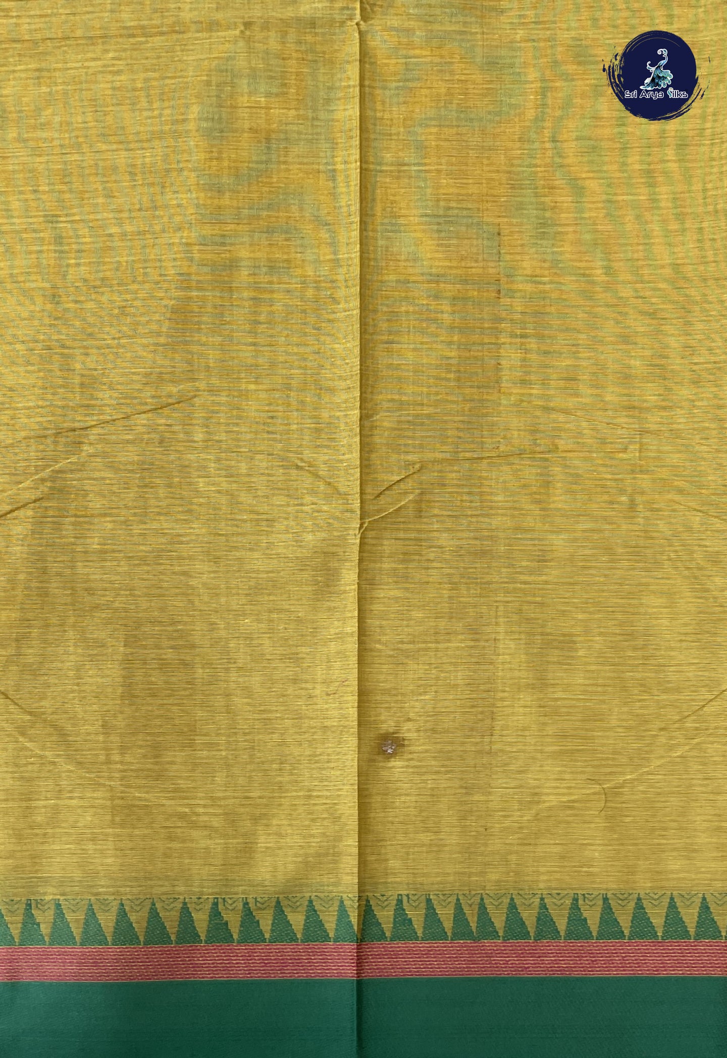 Yellow Kanchi Cotton Saree With Stripes Pattern