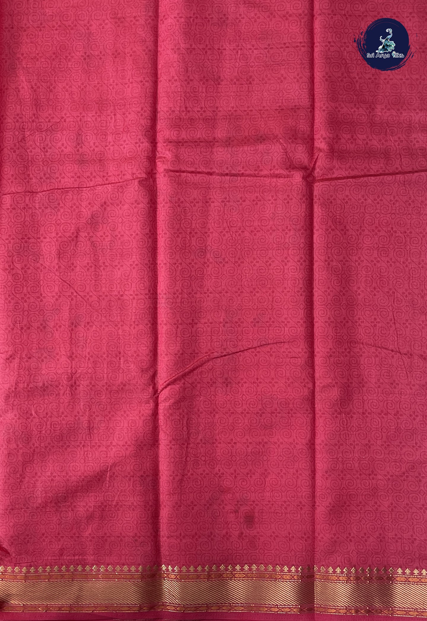 Pink Semi Tussar Saree With Printed Pattern