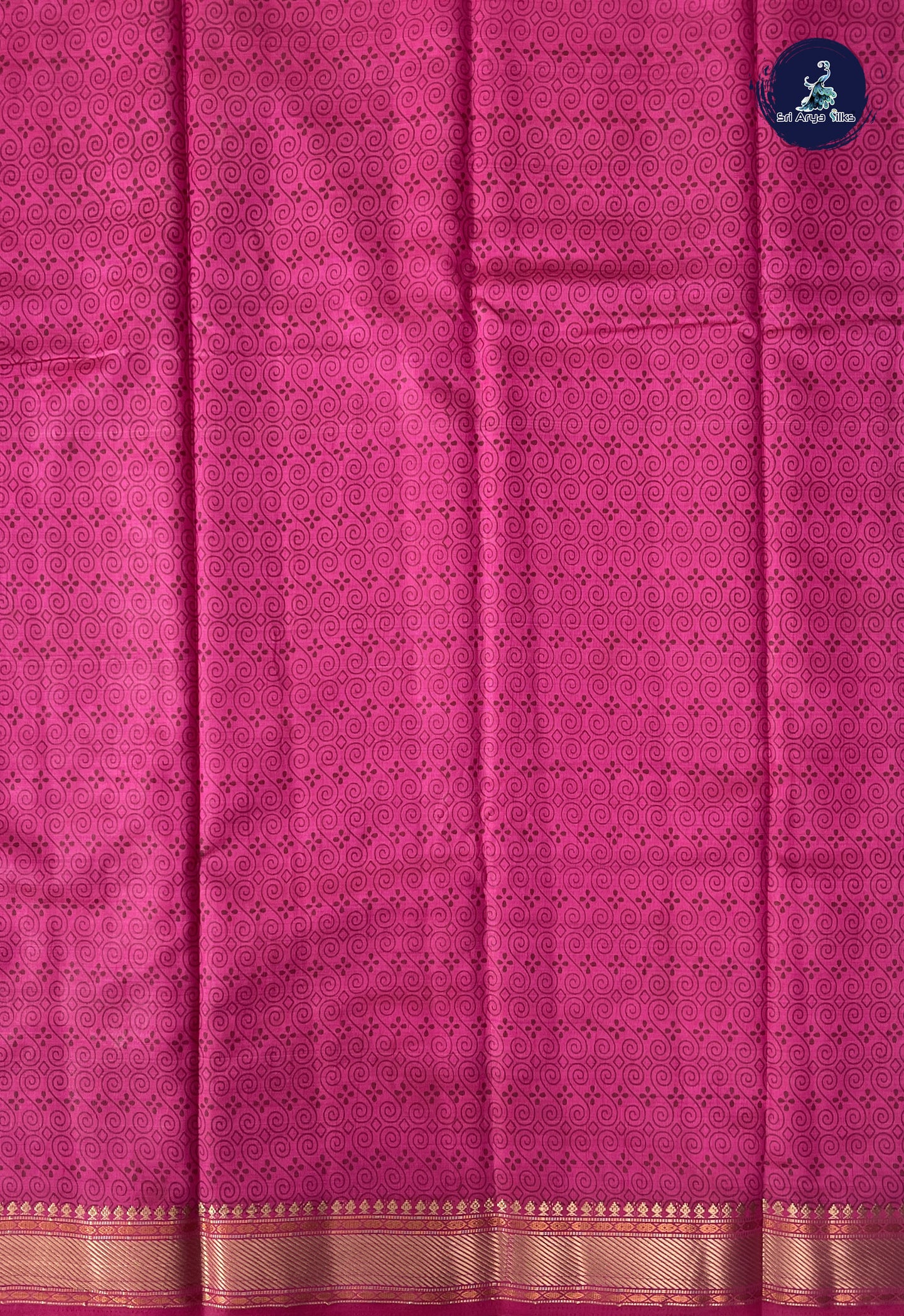 Pink Semi Tussar Saree With Printed Pattern